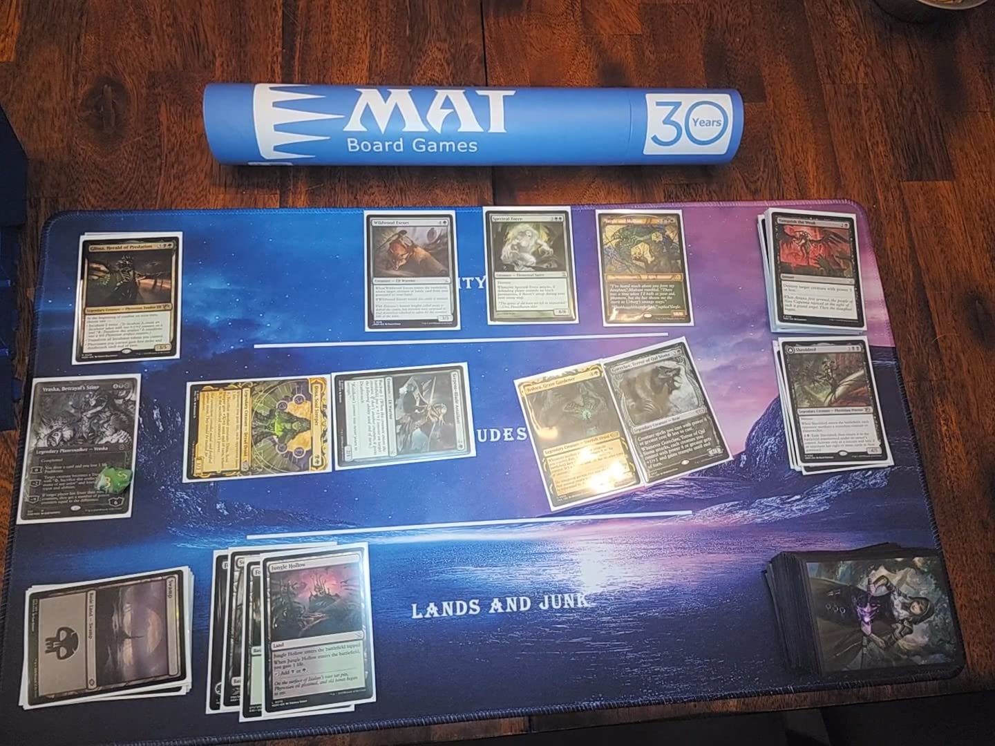 Biouai Playmat for MTG Magic T Gathering - Stitched Play Mat with Tube Case for MTG Card Game Playing (Starry Zones) customer photo 1