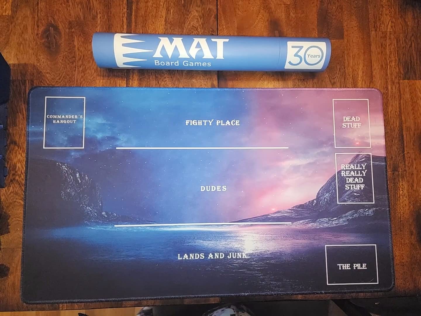 Biouai Playmat for MTG Magic T Gathering - Stitched Play Mat with Tube Case for MTG Card Game Playing (Starry Zones) customer photo 2