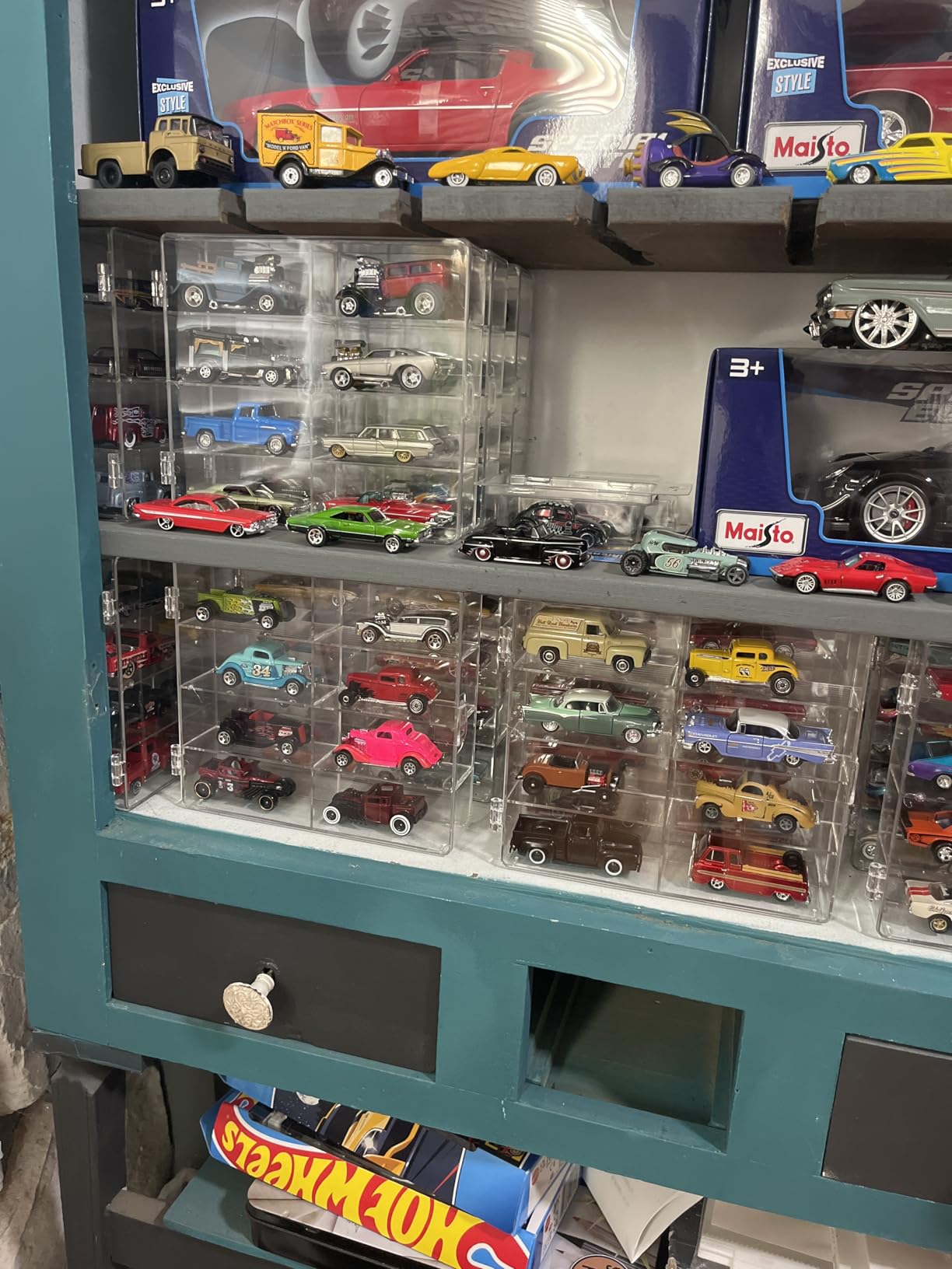 Hot 1/64 Scale Matchbox Wheels Toy Car Display Case Holds 32 Toy Cars Storage Organizer, Dustproof, Clear (4pcs) customer photo 1