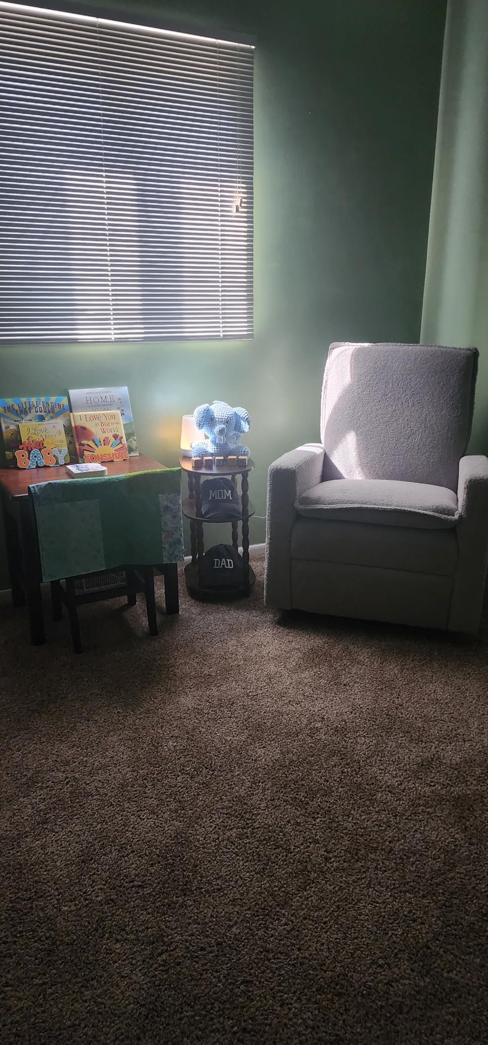 Oxford Baby Uptown Upholstered Glider Recliner Rocking Chair 360° Swivel for Nursery and Living Room - Sand, Green Guard Gold Certified customer photo 2