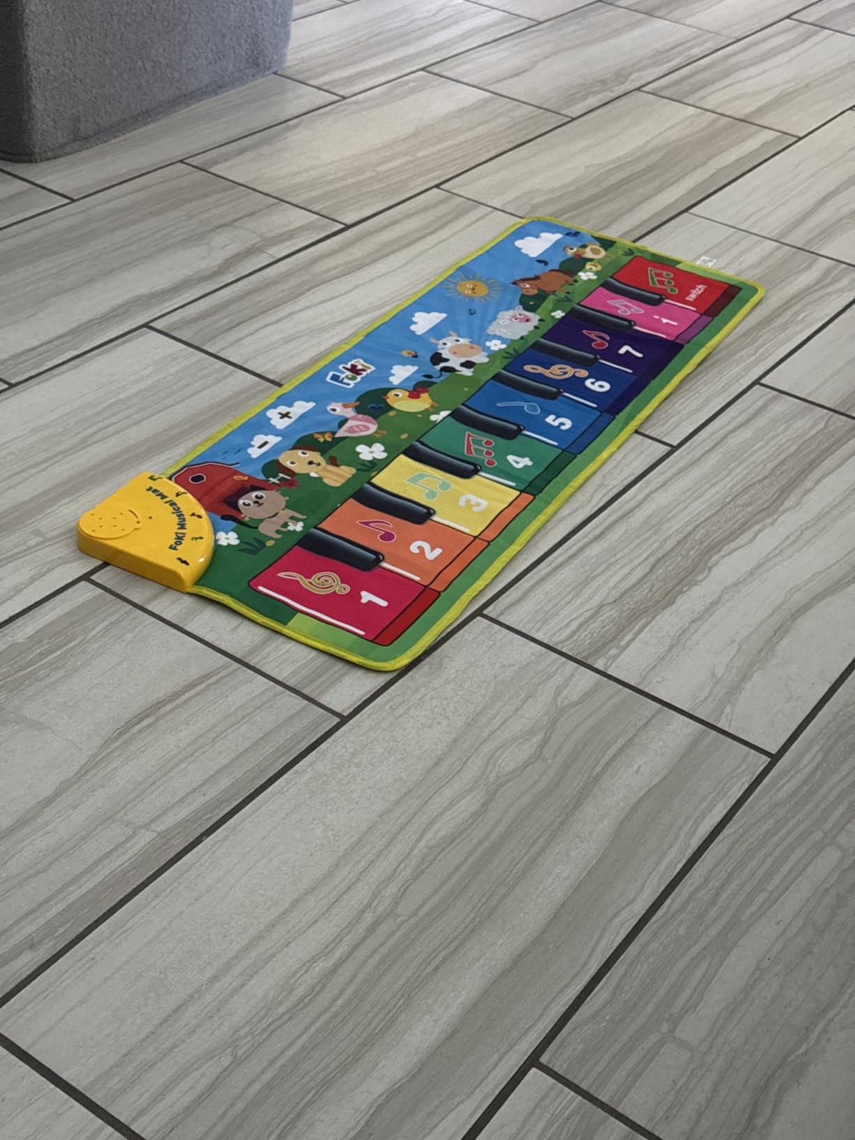 FOKI Floor Piano Mat for Toddlers, Sensory Educational Dancing Musical Keyboard Carpet Toy, Animal Sounds Touch Playmat Blanket, for 1 to 5 Years Old Boy and Girl customer photo 1