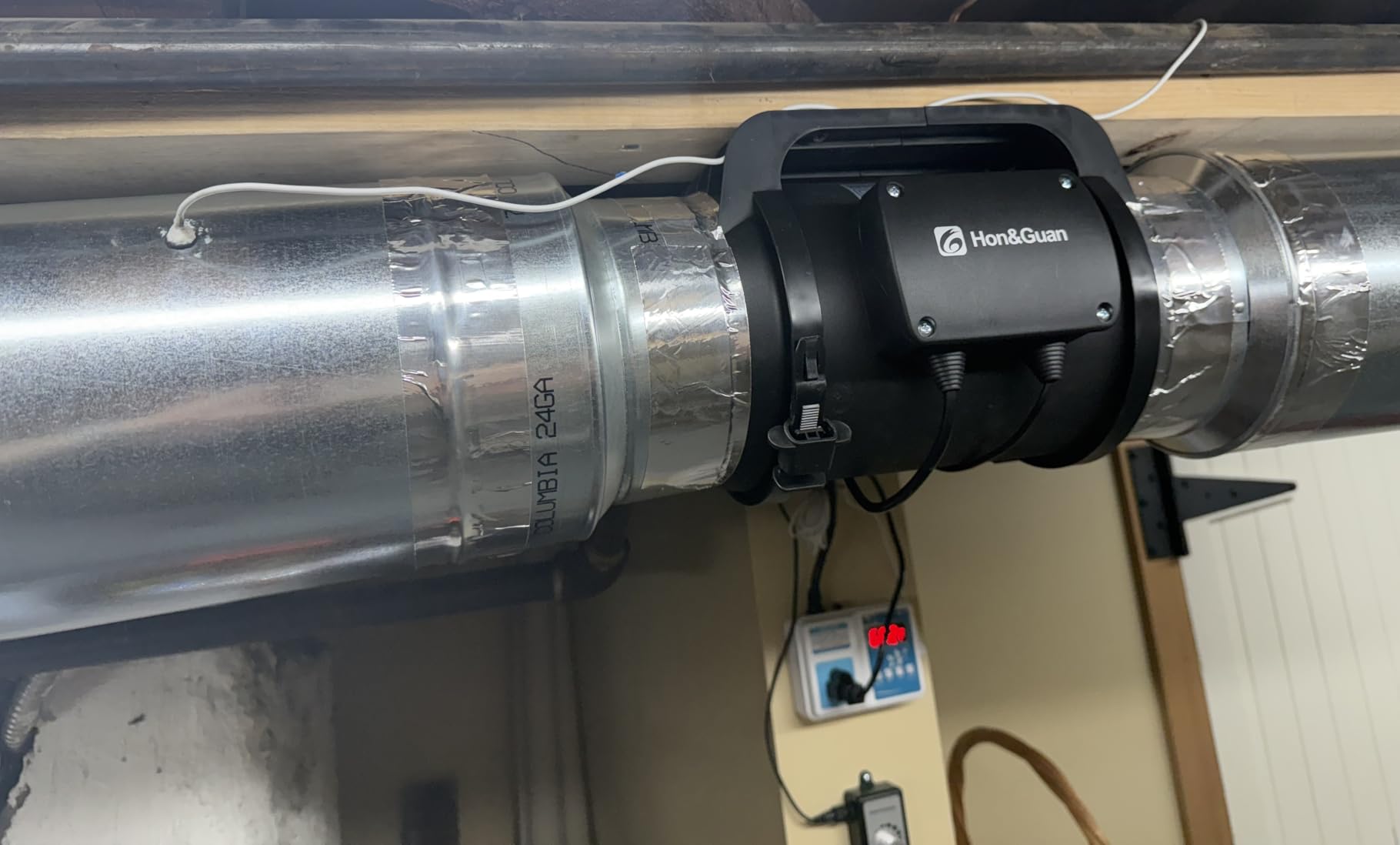 Hon&Guan Inline Duct Fan 469 CFM, 6 inch inline fan with Variable Speed Controller EC Motor, 6 inch Duct Fan for Heating Cooling Booster, Grow Tents, Hydroponics customer photo 2