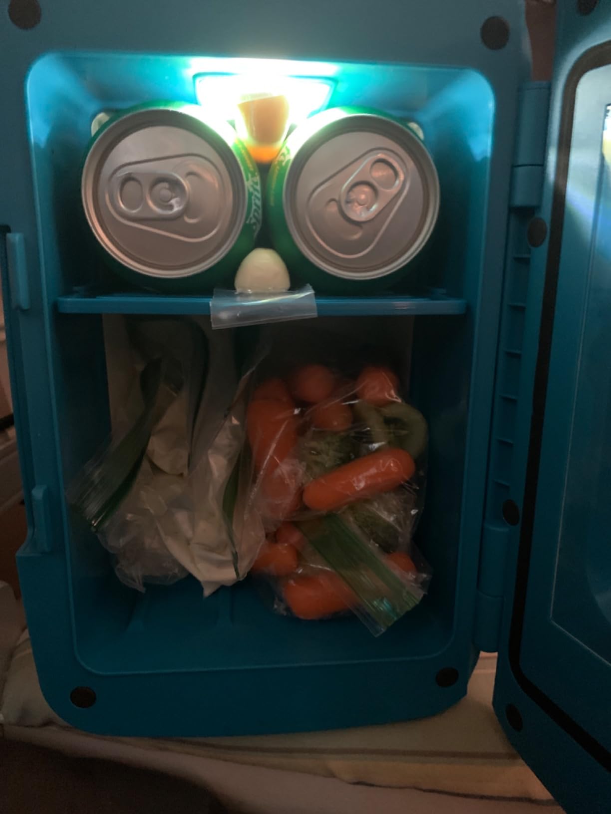 Frigidaire Gaming Light Up Mini Beverage Refrigerator, 6 can, 4 liters, Cooler with large see through door and LED lights Perfect for Gaming Experience customer photo 1