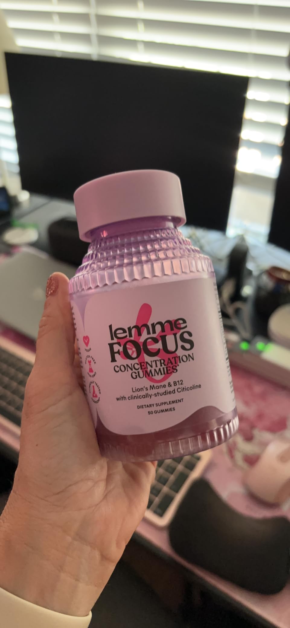 Lemme Focus Concentration & Brain Health Gummies (50 Gummies) | Cognizin Citicoline, Lion's Mane Mushroom, Vitamin B12 to Support Focus + Concentration - Gluten Free, Caffeine Free customer photo 1