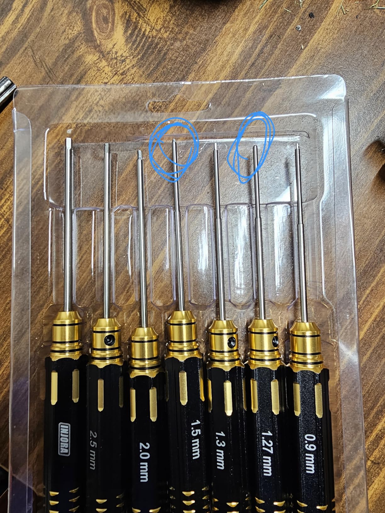 INJORA 7PCS 0.9 1.27 1.3 1.5 2.0 2.5 3.0mm HSS Steel Hex Screwdriver customer photo 1
