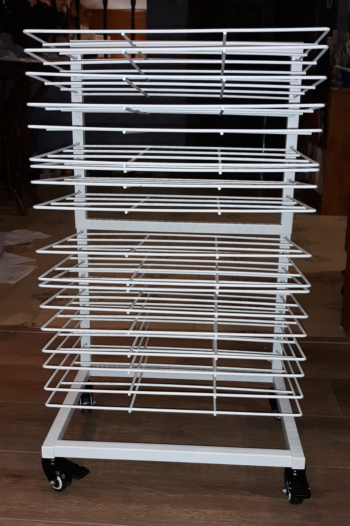 OFFICEROO Art Drying Rack for Classroom & Preschool - 18-Shelf Mobile Paint Drying Rack, Canvas & Paper Drying Rack for Art Storage (White) customer photo 1