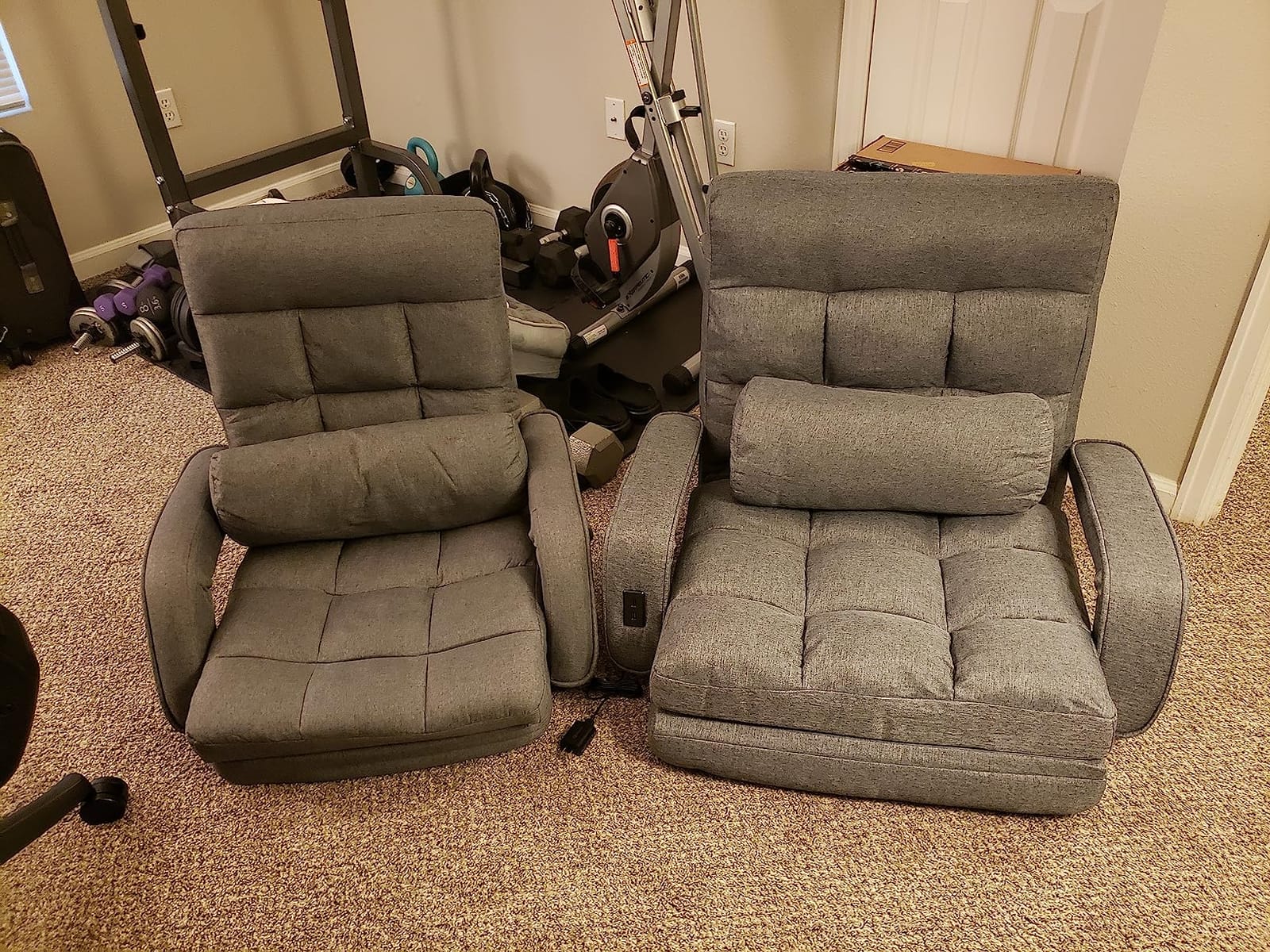 Comfy Floor Chair with Adjustable Backrest, Gaming Sofa Chairs (Grey) | STHOUYN, 2 USB Charging Ports, Indoor, Lazy Sofa, Meditation Chair, Dorm, Living Room, Bedroom customer photo 2