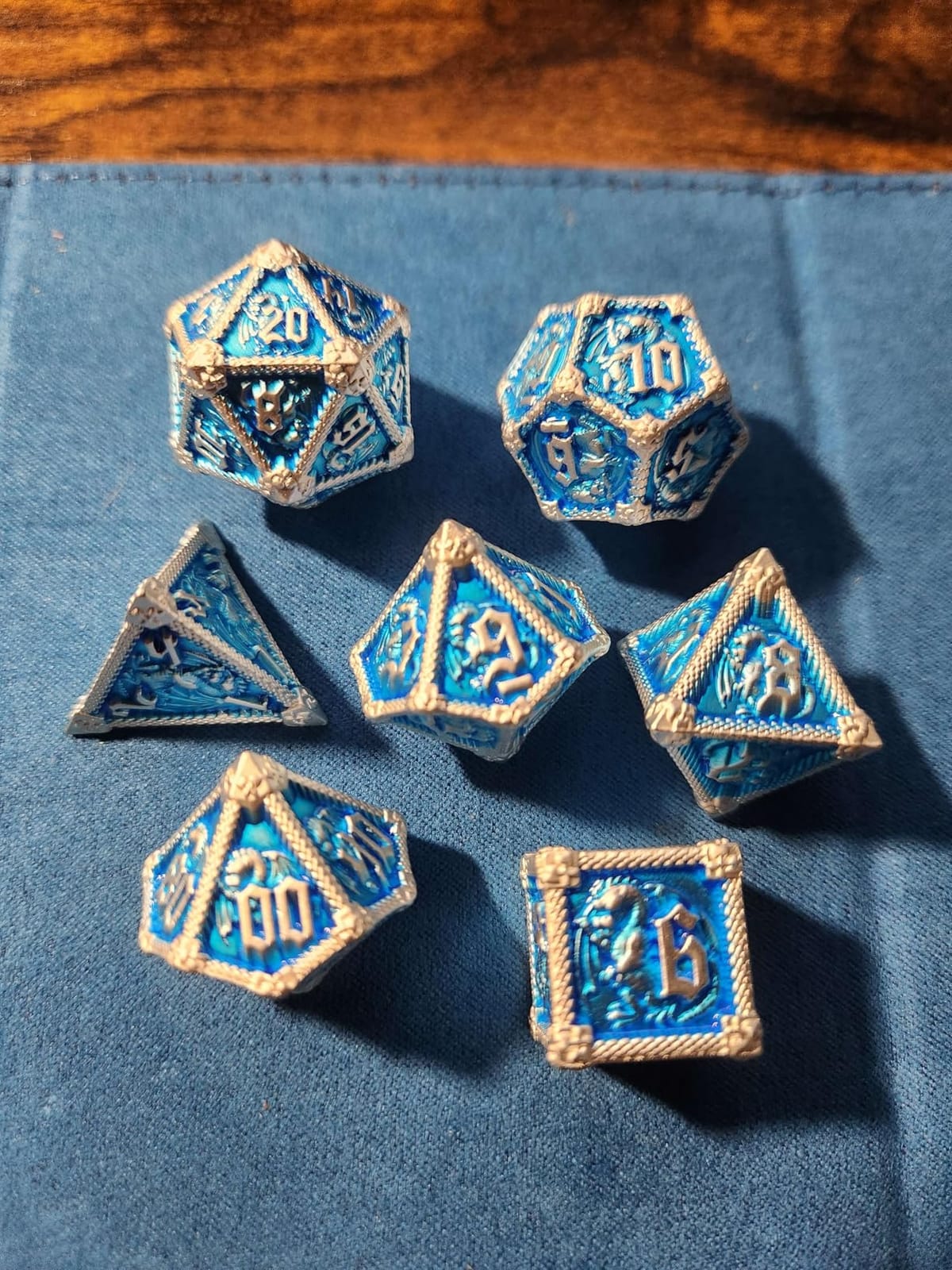 AUSTOR 7-Die Metal DND Dice Set Dungeons and Dragons Polyhedral Dice | D20 D12 D10 D% D8 D6 D4, with Box, for Pathfinder MTG RPG Board Games customer photo 1