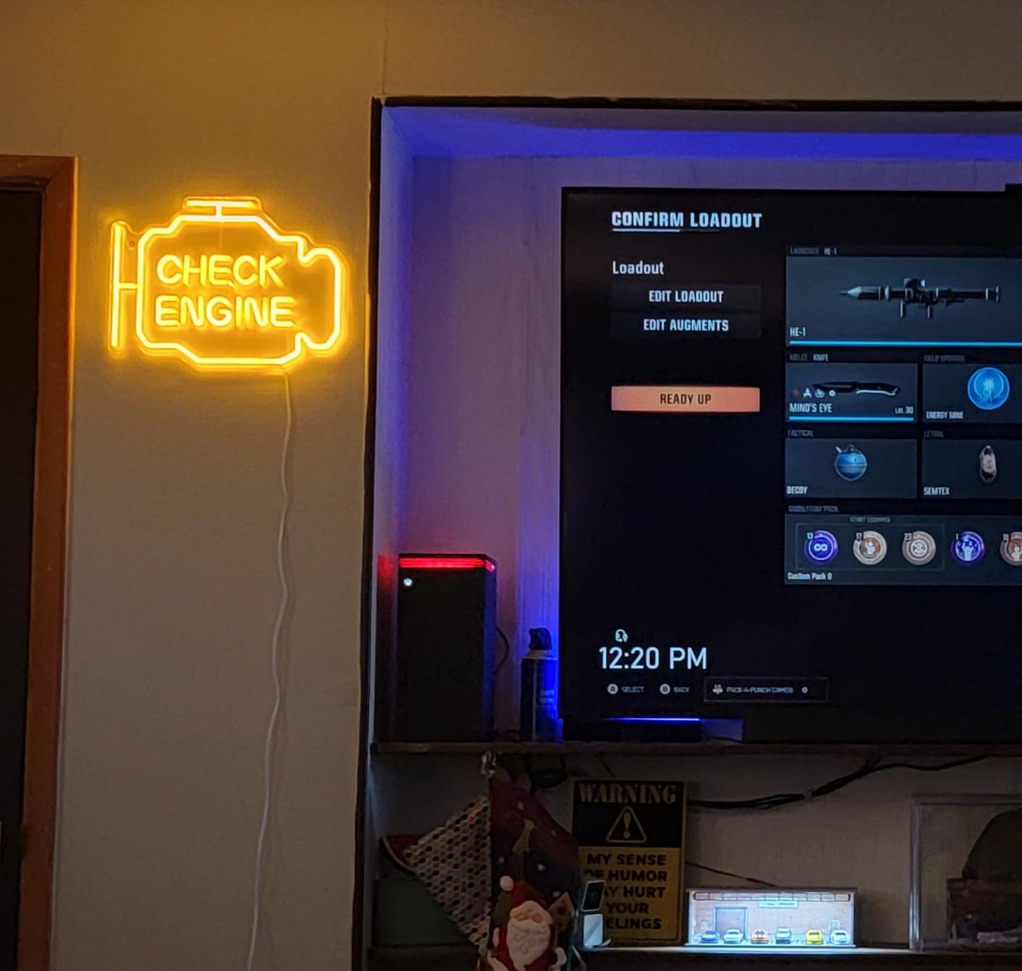 Check Engine Light Neon Sign for Man Cave Decor, LED Garage Wall Art, Funny Gifts for Dad & Car Guys, Man Cave Auto Repair Shop Mechanics Workshop Sign, USB Powered(15.7x11.8in,Yellow) customer photo 2
