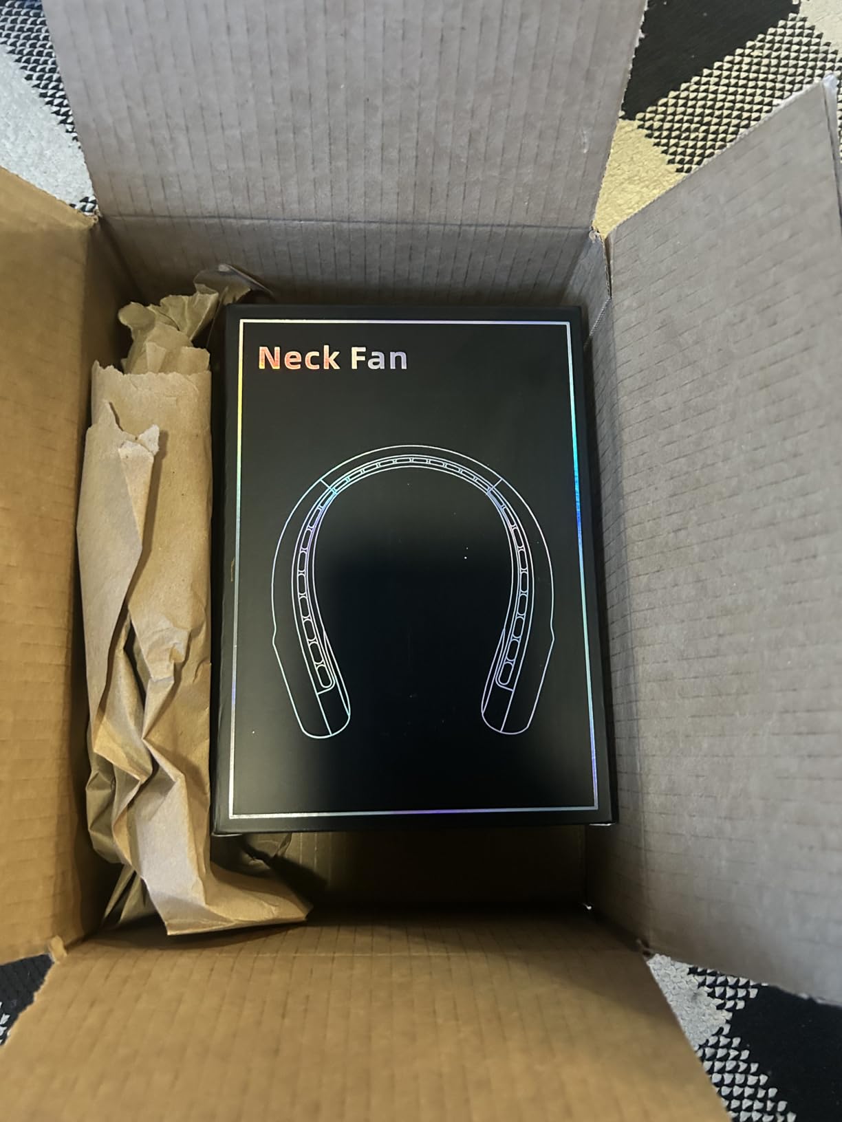 KIDEE Neck Fan, Portable Bladeless Neck Fans, Upgrade 360° Airflow, Super Quiet, 3 Speeds, 4000mAh Personal Wearable Neck Fan, Upgraded Cooling Air Volume USB Rechargeable Hands Free Fan customer photo 1