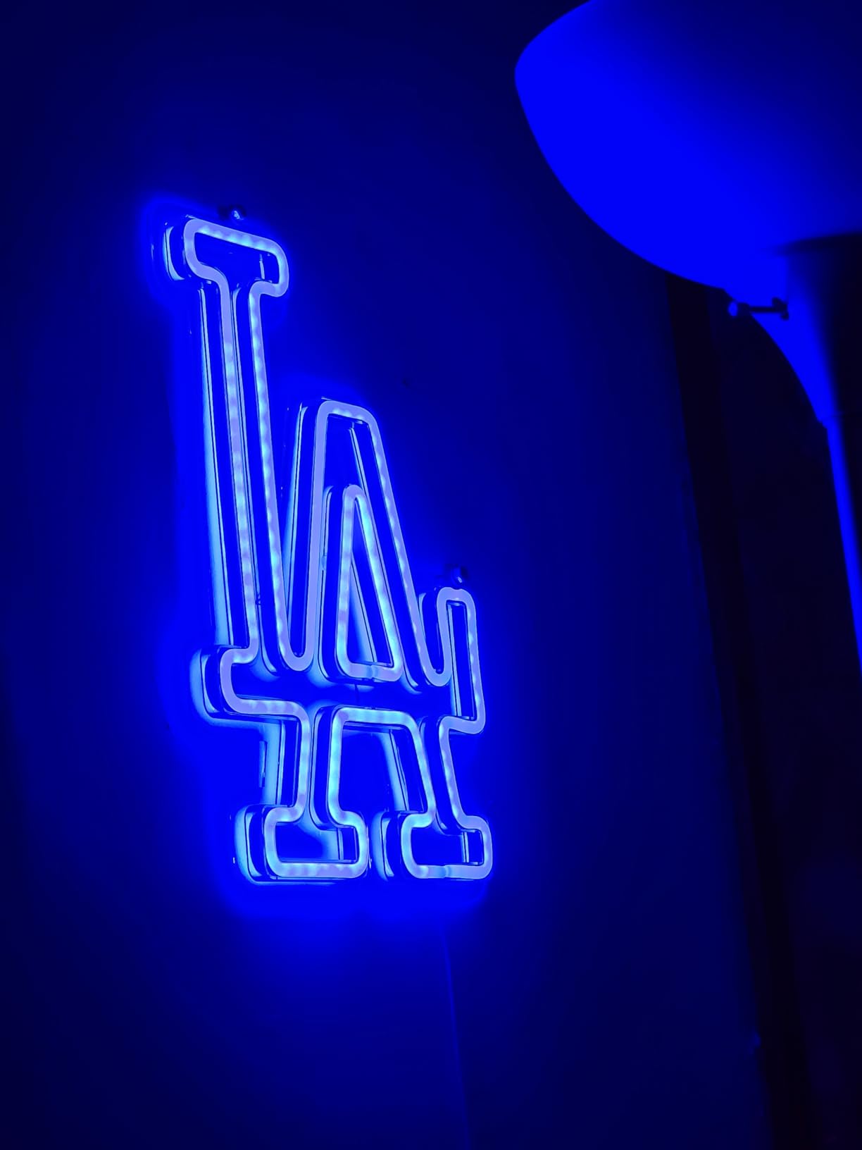 WonderfulLife Dodgers Neon Sign for Garage or Man Cave Decor,Gifts for Men With Dodge Baseball Team Logo,Blue Neon for Party,Bar,Dorm,Office Wall Art and Game Room Deco. customer photo 1
