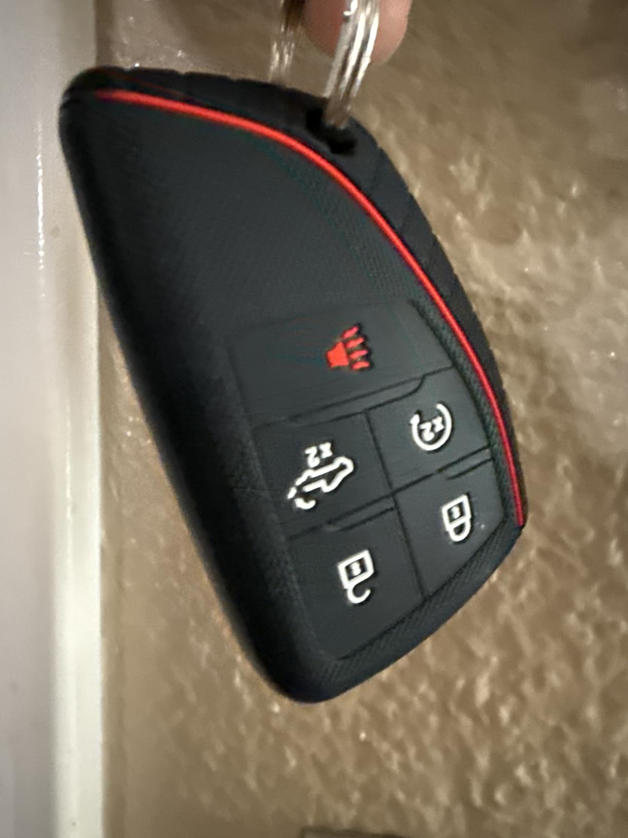 Key Fob Cover for 2026-2022 Chevy Silverado GMC Sierra 1500 2500HD 3500HD | Silicone Key Case, Full Protection, 5 Button, 2-Pack, Including Keychain And Screwdriver, Black customer photo 2