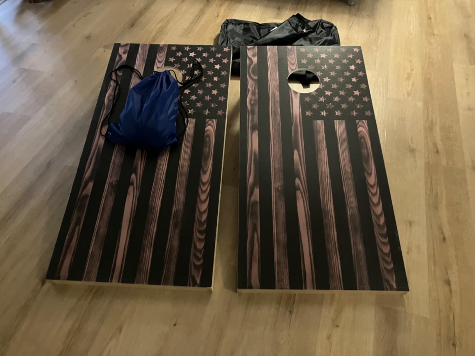 Tailgating Pros Cornhole Boards 4x2 Official Regulation Size - Wooden Design Cornhole Game Set with 8 Bean Bags, Carrying Case & Tote - Outdoor Tailgate Yard Game customer photo 1