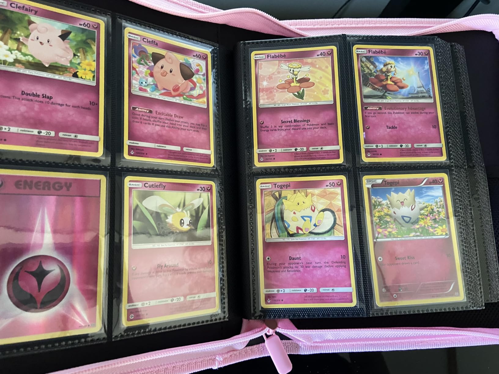 Premium Zip Card Binder, Fabmaker 9 Pocket Trading Card Binder PU Cover | Zipper Card Collection Album for 360 Cards, Sturdy Side-Loading Card Folder Holder for Game & Sports Cards, Pink customer photo 1