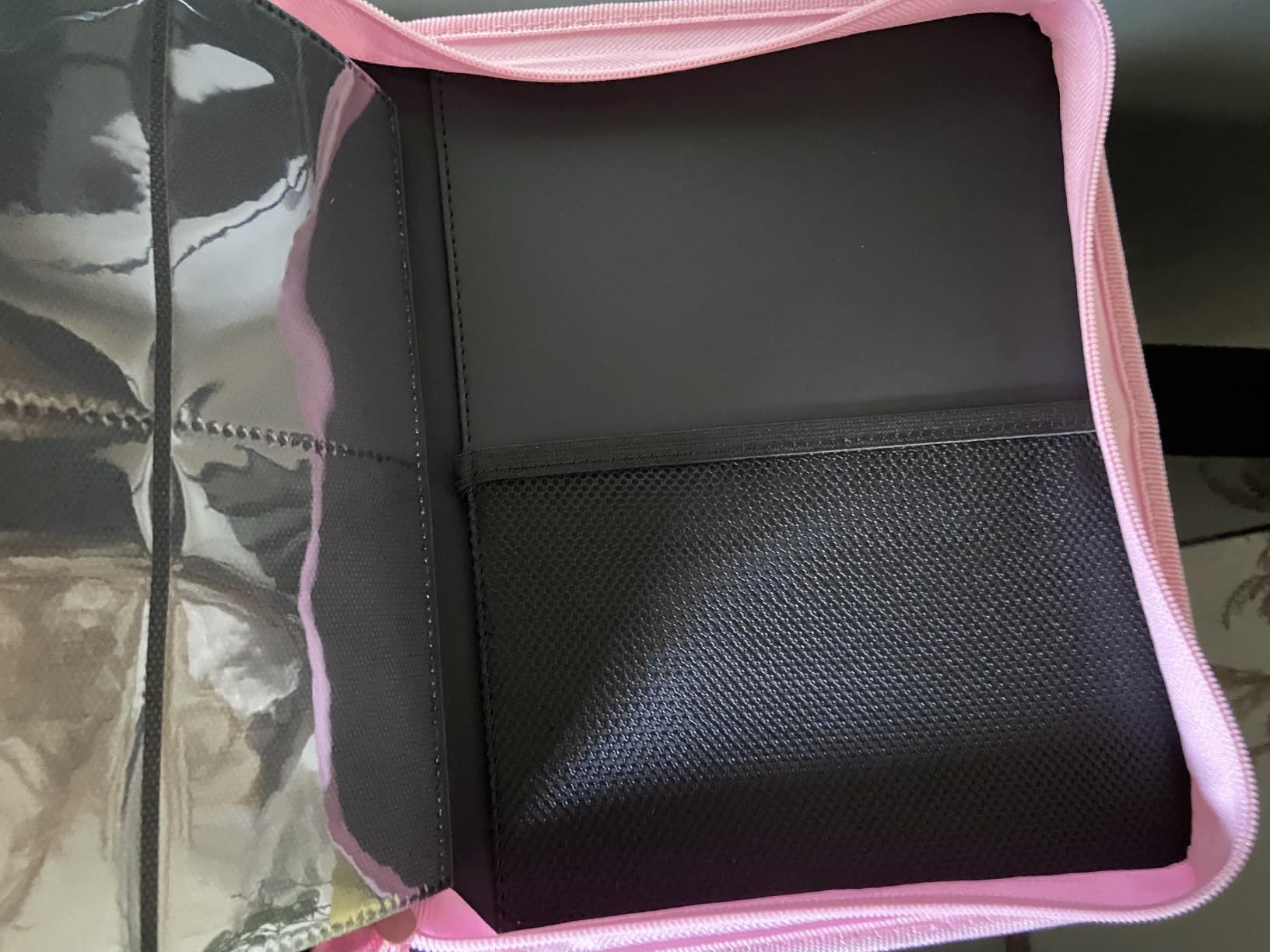 Premium Zip Card Binder, Fabmaker 9 Pocket Trading Card Binder PU Cover | Zipper Card Collection Album for 360 Cards, Sturdy Side-Loading Card Folder Holder for Game & Sports Cards, Pink customer photo 2