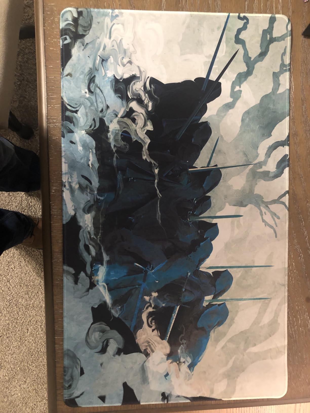 The Nine - 24x14 Stitched MTG Playmat | Art by Anato Finnstark. Non-Slip Rubber Base. Compatible with Magic The Gathering TCG. Durable Tabletop Desk Protection. customer photo 1
