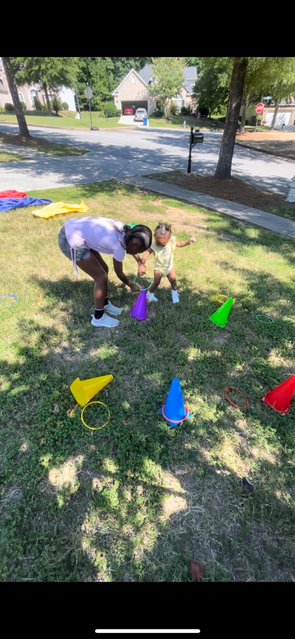 53PCS Outdoor Lawn Carnival Games Bean Bags Ring Toss Set Potato Sack Race Bags Egg and Spoon Race Party for Kid Adult Family, Birthday Party Family Reunion Outside Field Day Games Easter customer photo 1