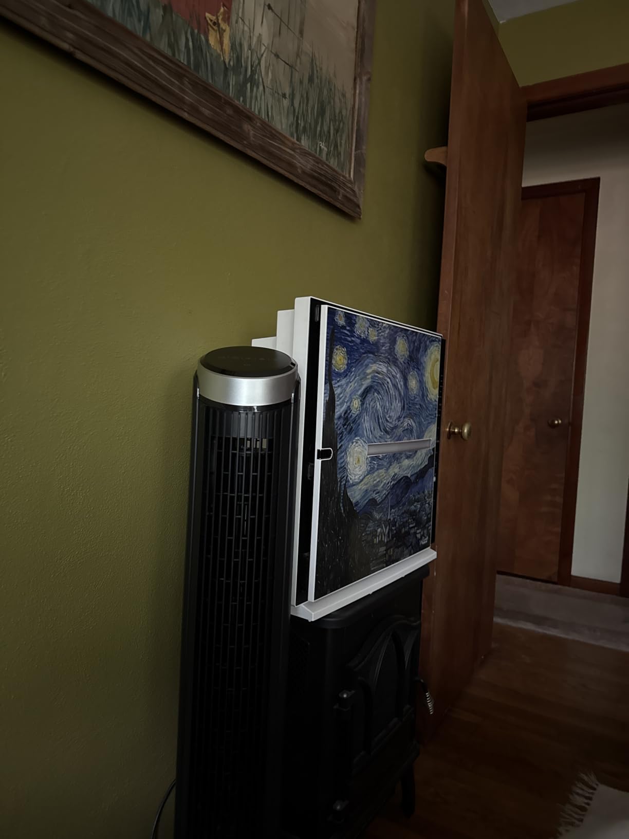 DREO Smart Tower Fan for Bedroom, 90° Oscillating Fan, 26ft/s Wind, 28dB, 5 speeds 4 modes, Quiet Floor Fans for Room, 12H timer, Remote/APP & Voice Control, Standing Fans that Blow Cold Air, Silver customer photo 2