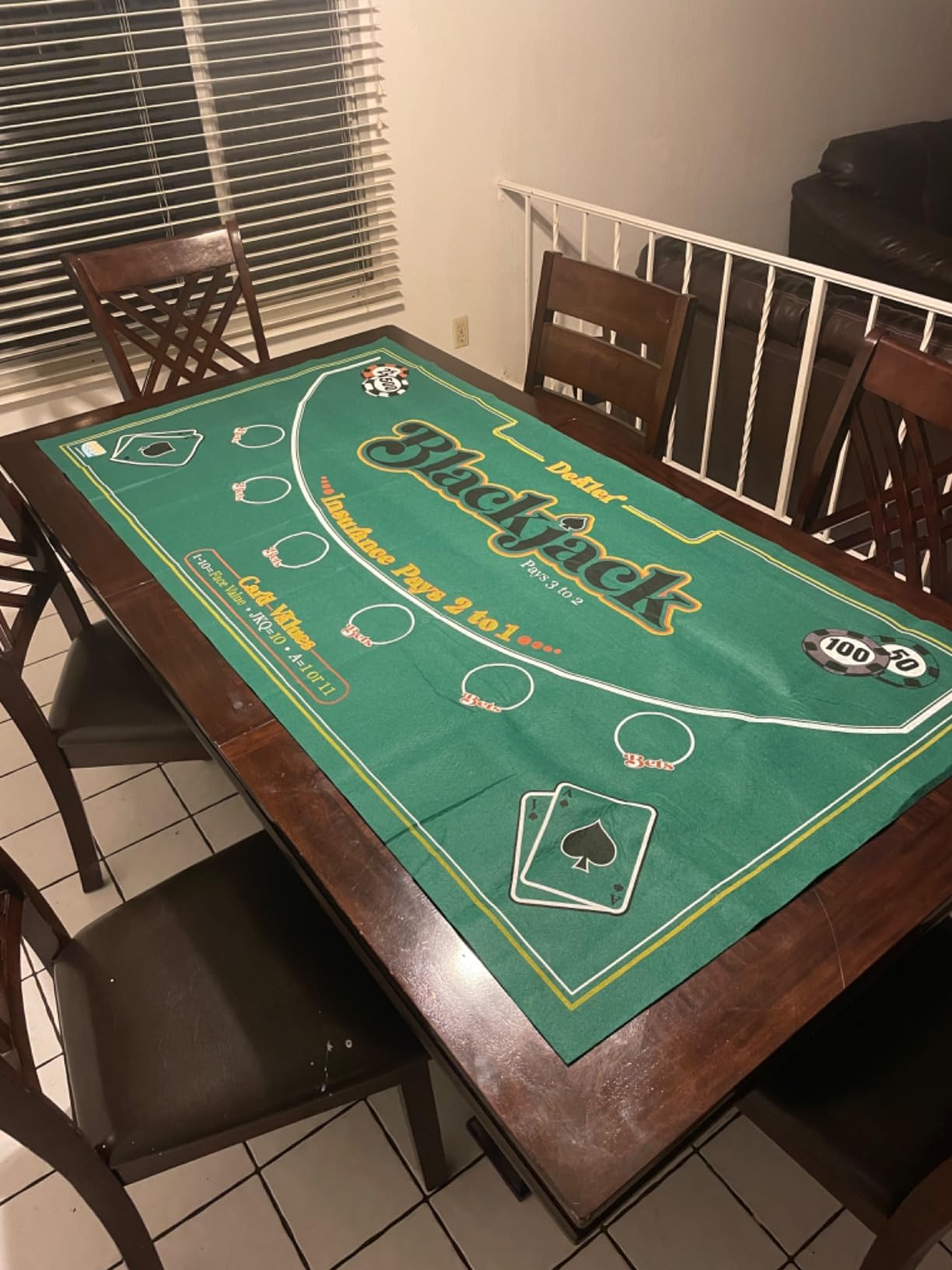 Gamie Double Sided Felt Casino Mat, 36