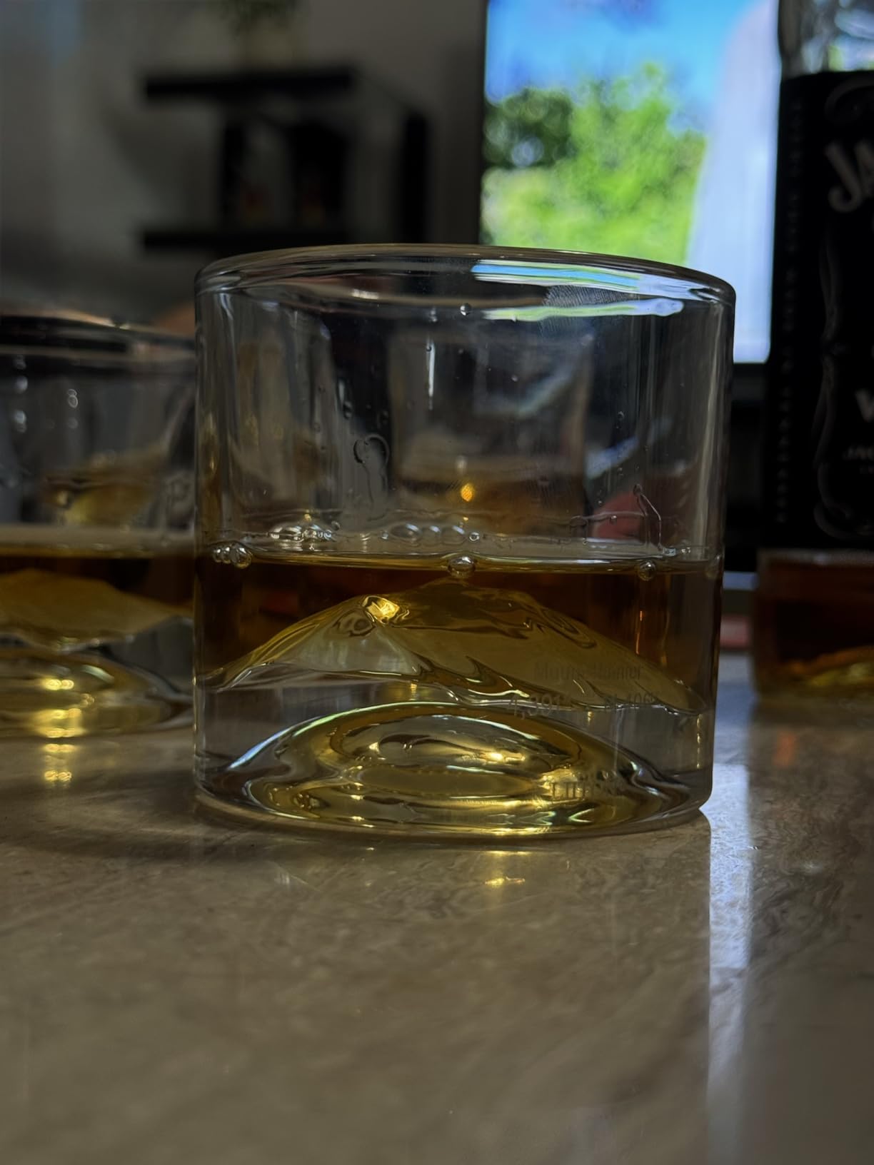 LIITON Grand Canyon Heavy Crystal Whiskey Glasses Gift Set of 2, Thick Freezable Bourbon Glass 1lb Each, Premium Whiskey Gifts for Men, Frozen Crystal Chills Cocktails Collins Glass, 10 oz customer photo 2
