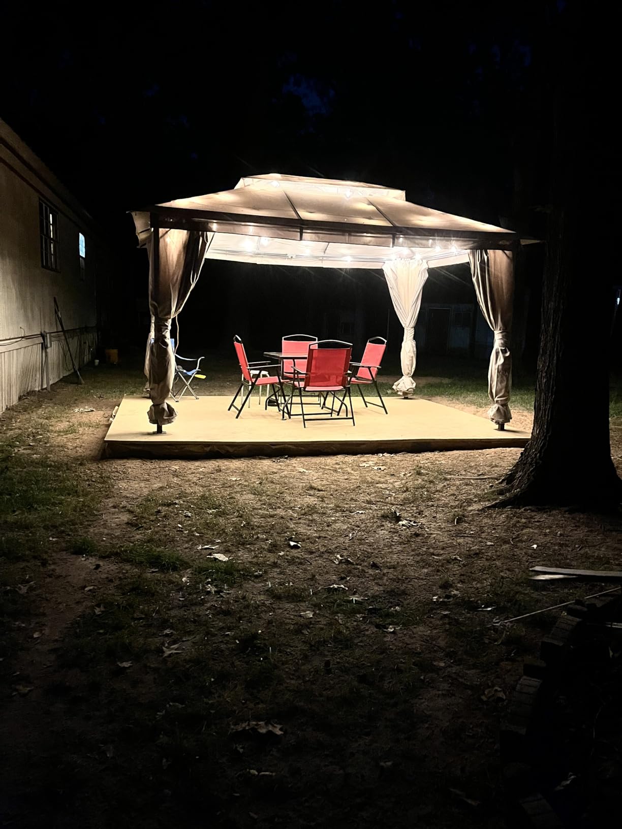 LAUSAINT HOME Gazebo 10x10ft, Heavy Duty Patio Gazebo with Expansion Bolts, Party Canopy Tent with Double Roofs, Mosquito Nettings and Privacy Screens for Backyard, Garden, Lawn, Khaki customer photo 2