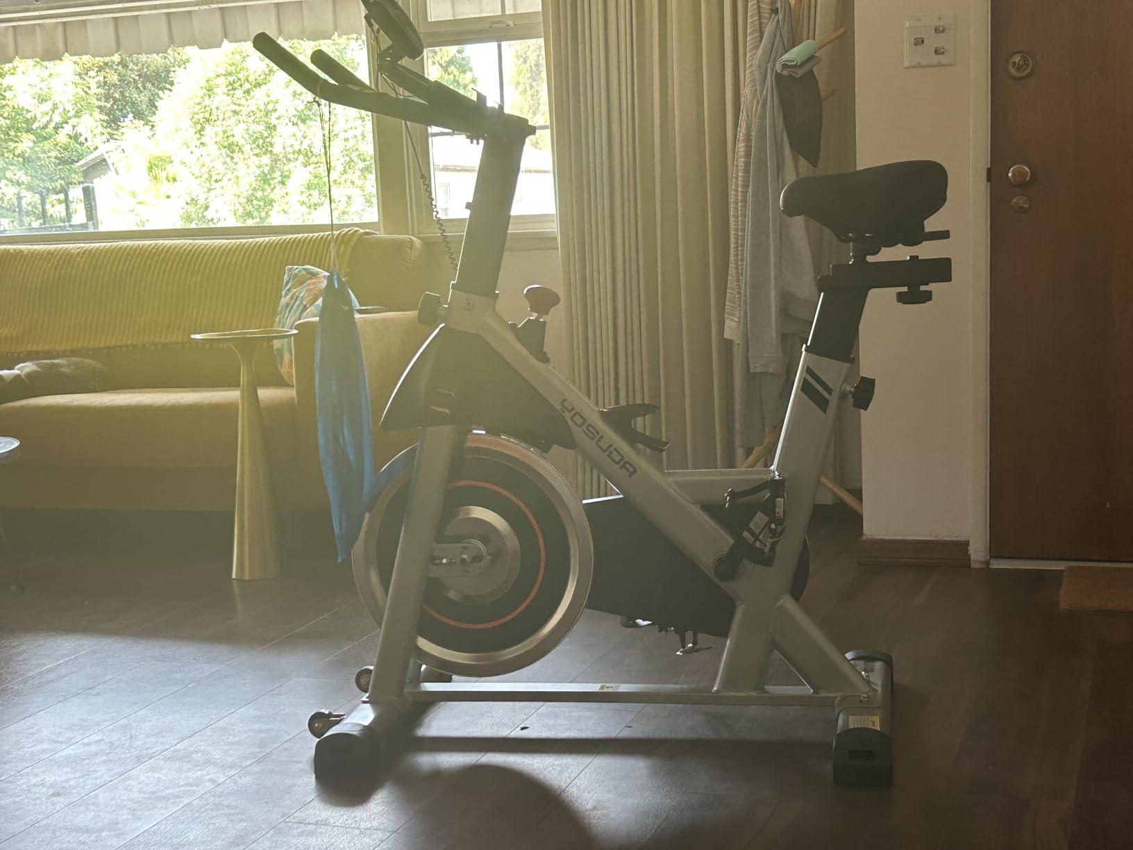 YOSUDA Exercise Bike, Magnetic Friction Stationary Bike with App Training | Magnetic Indoor Cycling Low Noise Bike for Home with 300 lb Weight Capacity, Tablet Holder and Fitness Course for Weight Loss customer photo 2
