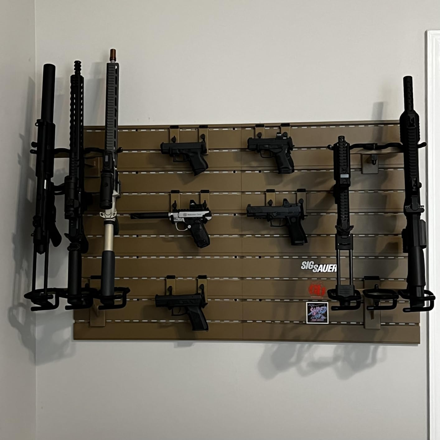 Savior Equipment Wall Rack System Heavy-Duty Steel Tactical Rifle Carbine Shotgun Handgun Storage Wall Mount, Modular Firearms Gun Wall Gear Accessories Organizer, Holds up to 6 Rifles & 6 Pistols customer photo 1