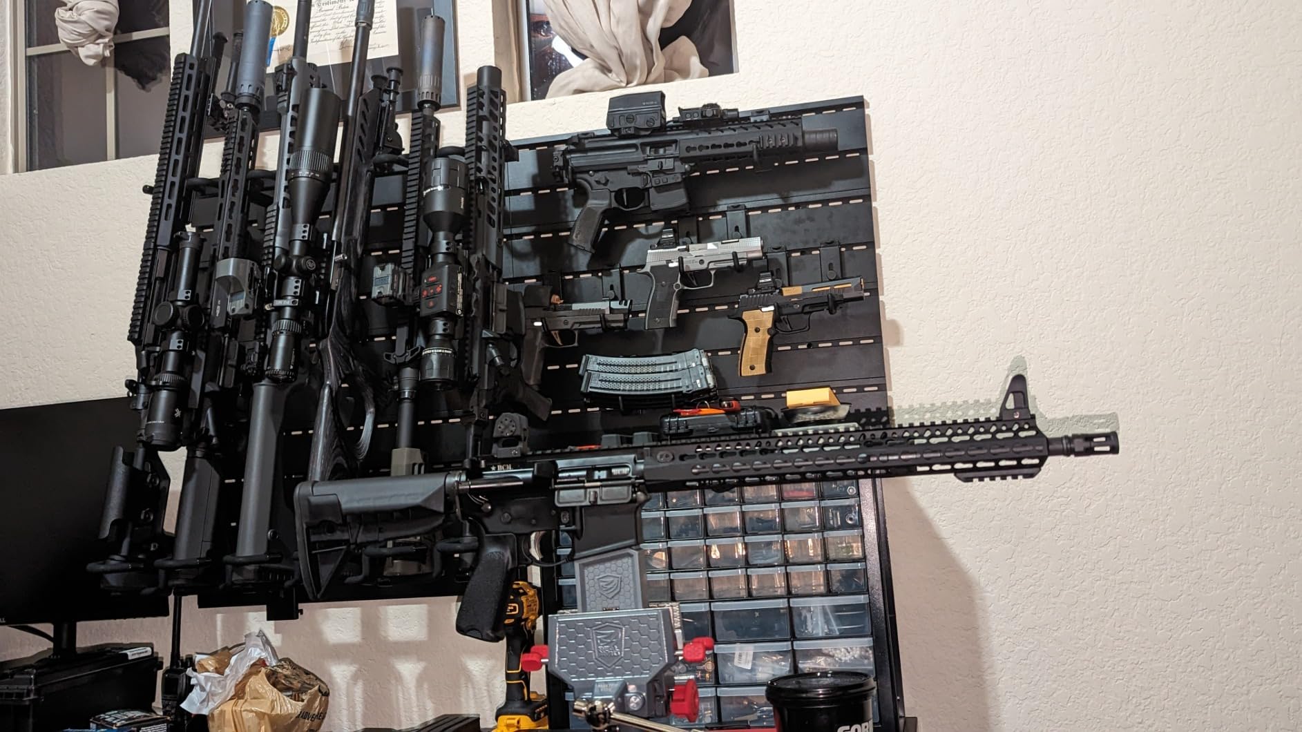 Savior Equipment Wall Rack System Heavy-Duty Steel Tactical Rifle Carbine Shotgun Handgun Storage Wall Mount, Modular Firearms Gun Wall Gear Accessories Organizer, Holds up to 6 Rifles & 6 Pistols customer photo 2