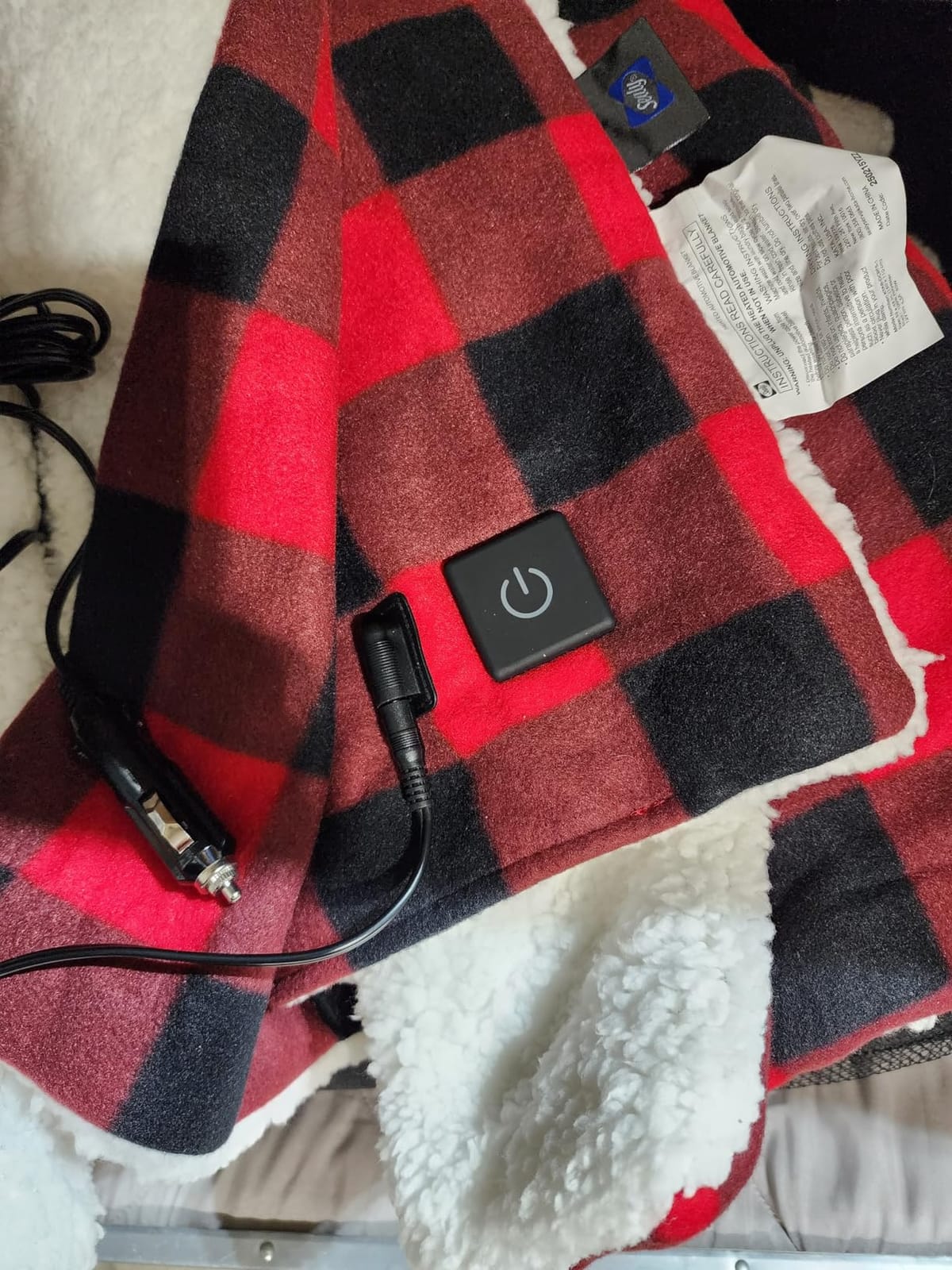 Sealy 12-Volt Heated Car Blanket, 2 USB Output Ports, 59