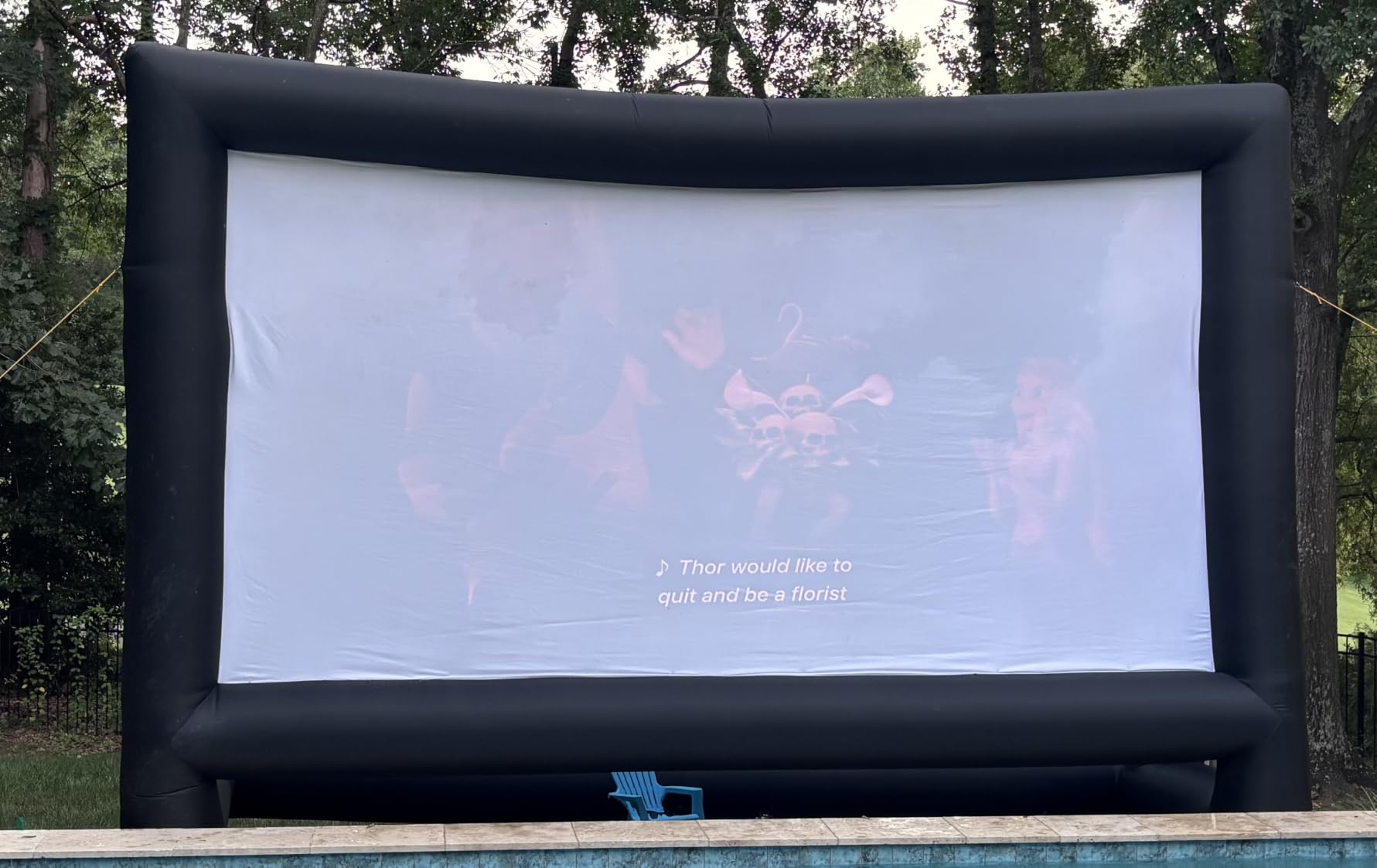 Inflatable Projector Screen, 24FT Blow Up Movie Screen Outdoor Projector, Easy Set Up One-piece Design Front & Rear Projection with Air Blower for Outside Backyard Family Movie Night Pool Party customer photo 2