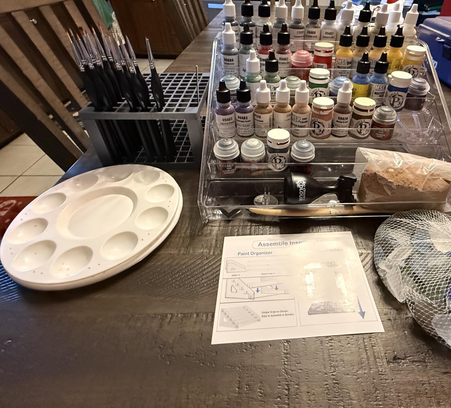 6-Layer Acrylic Organizer with Brush Holder, Easy Assembly Storage Rack for Craft, Hobby & Miniature Models customer photo 1