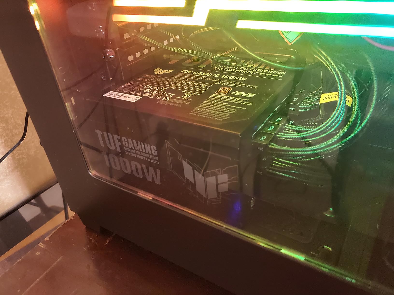 ASUS TUF Gaming 1000W Gold (1000 Watt, ATX 3.1 Compatible Fully Modular Power Supply, 80+ Gold Certified, Military-Grade Components, Dual Ball Bearing, Axial-tech Fan, PCB Coating, 10 Year Warranty) customer photo 1