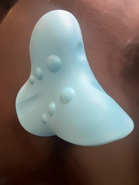 Neck Stretcher for Pain Relief, Neck and Shoulder Relaxer Cervical Traction Device Pillow for Muscle Relax and TMJ Pain Relief (Blue) customer photo 2