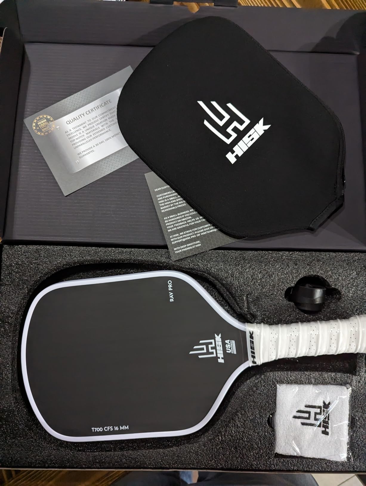 RAV PRO Pickleball Paddle - Ultimate HIGH END 16mm Japanese Toray T700 Raw Carbon Fiber CFS w/Excellent GRIT Roughness Texture, Aero Dynamic Curve, USAPA Approved, Non Slip Grip customer photo 2