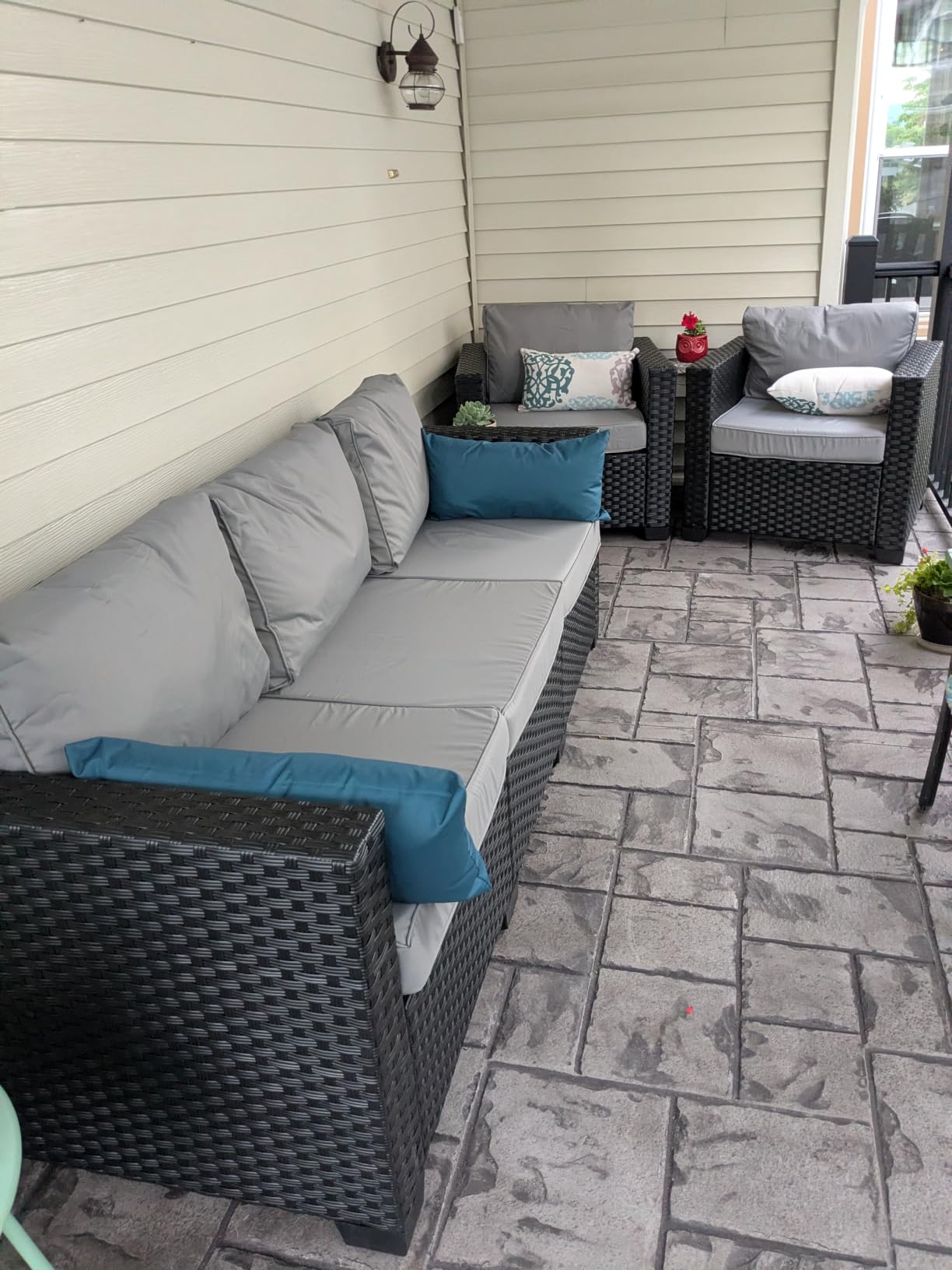 Rattaner 6 Pcs Outdoor Furniture Sets Patio Furniture Set with 45