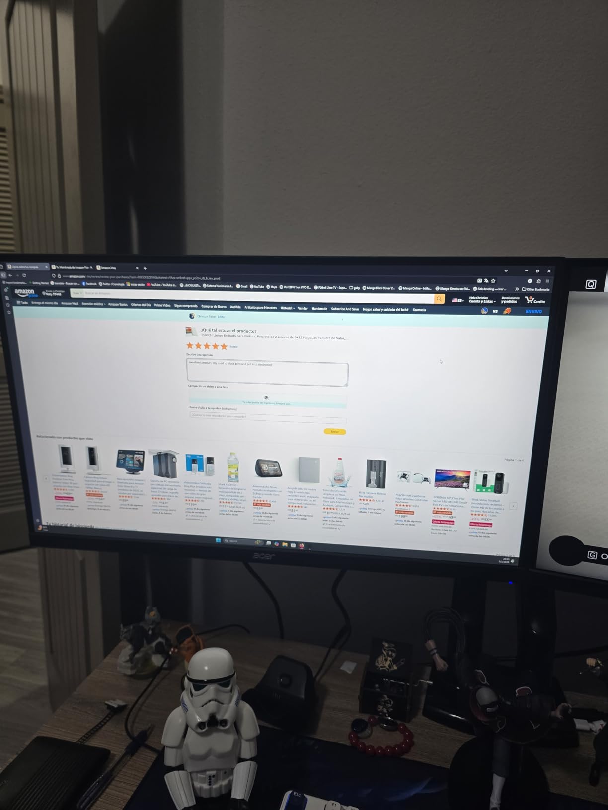 MONITOR Acer Nitro 27in QHD 2560x1440 IPS 240Hz Gaming XV272U W2bmiiprx | 0.5ms, AMD FreeSync Premium, sRGB 99%, 2xHDMI, DisplayPort, VESA HDR400, Ergo Stand, Speaker, VESA Mountable customer photo 2