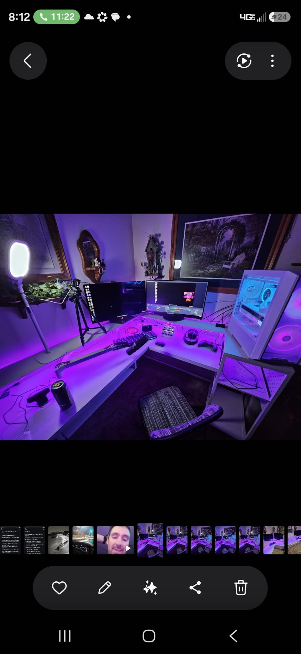 SEDETA L Shaped Gaming Desk, Reversible Computer Desk, Gaming Desk with Power Outlets & LED Strip, Monitor Shelf, Keyboard Tray, Pegboard and Storage Shelves for Home Office, Black customer photo 2