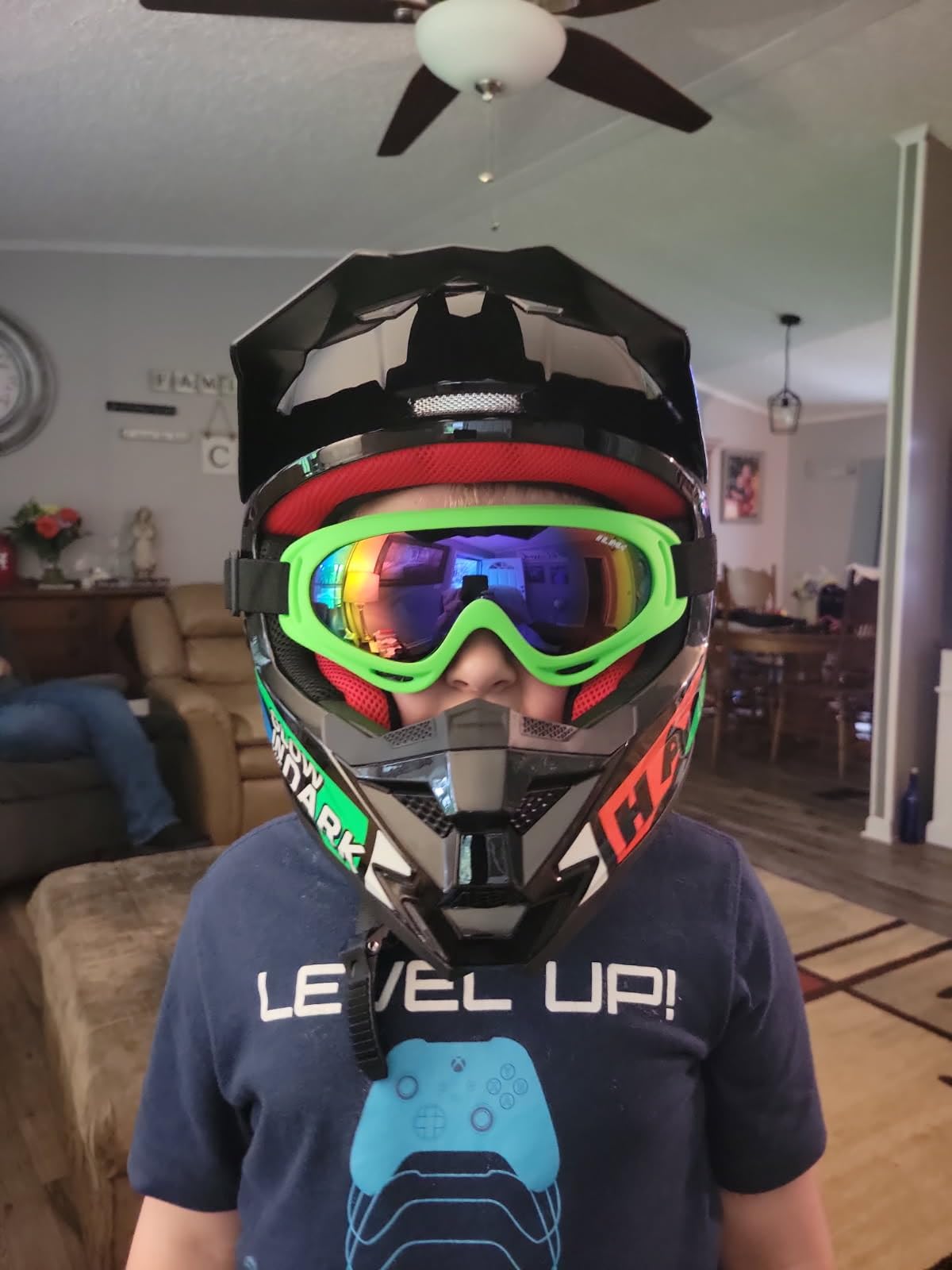 ILM Youth ATV Helmet Kids Dirt Bike DOT ECE Z705, Full Face Motocross Set | Includes mask goggles gloves storage bag, ultra-light design, BMX, Off Road, Motorbike, Go Kart, Casco, UTV, Ebike customer photo 2