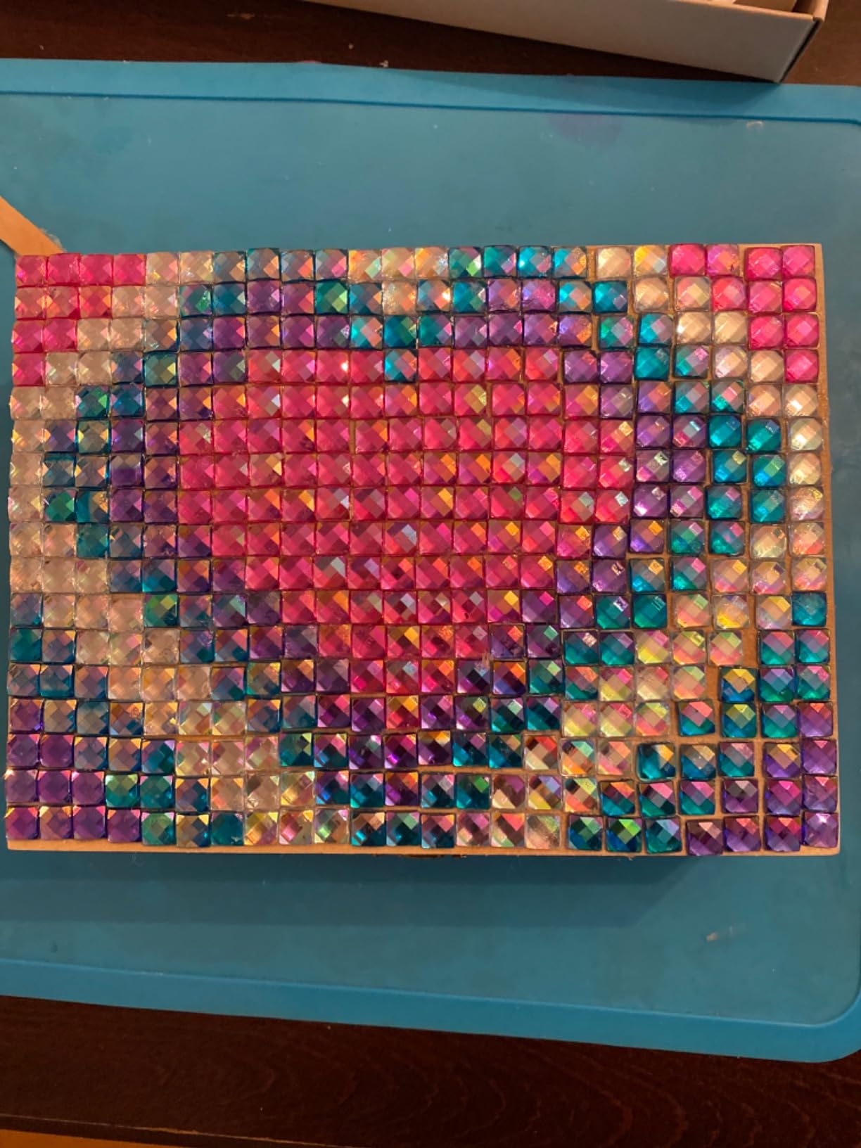 Jewelry Box Craft Kit for Girls Ages 8-12 - DIY Gem Mosaic Arts and Crafts | 1500+ Colorful Gems, Wooden Box, Complete Kit; Birthday Gift for Kids 6-8, Gem Art Activity Set by Purple Ladybug customer photo 1