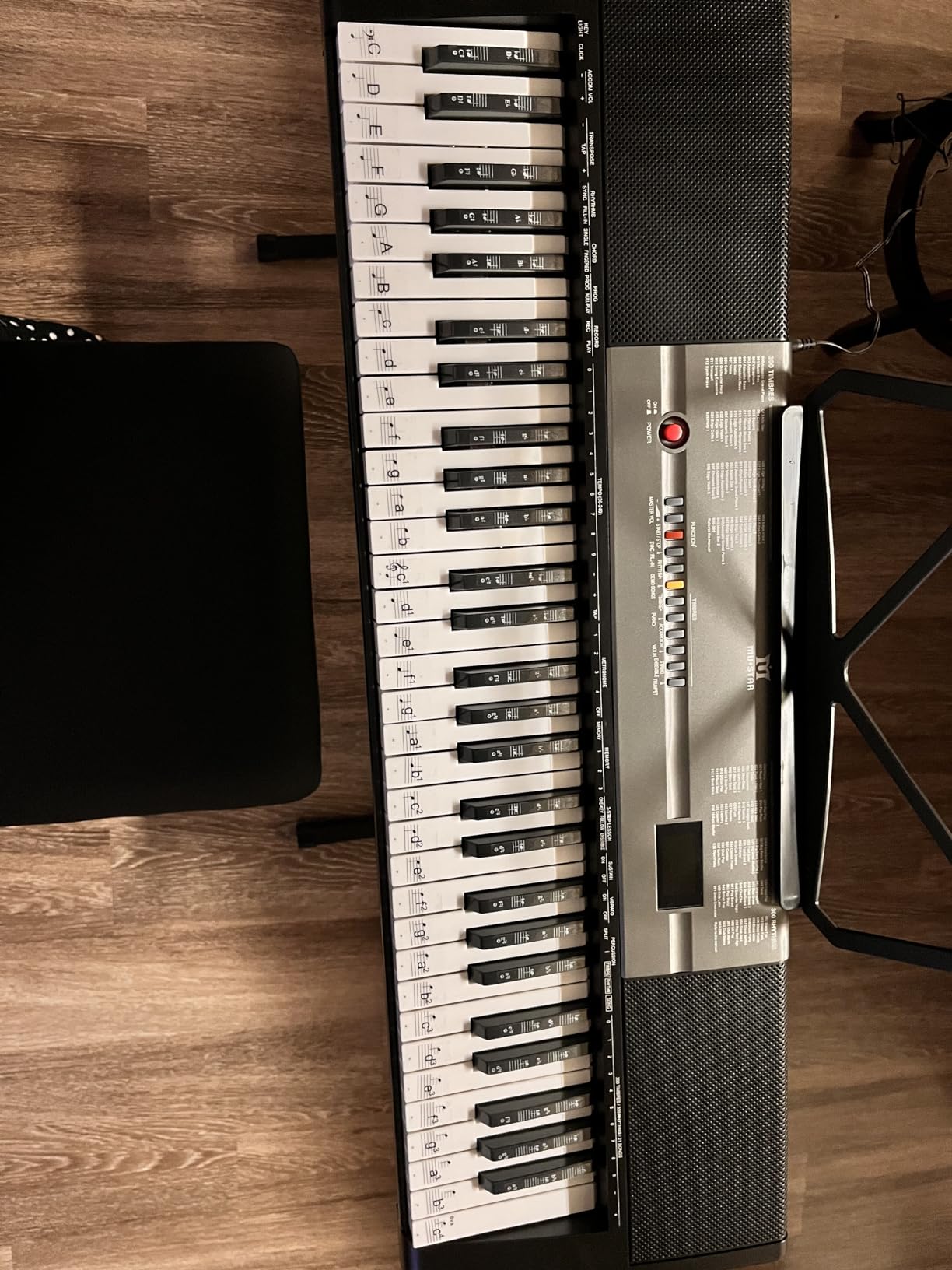 MUSTAR 61 Key Piano Keyboard, Electric Piano Keyboard with Lighted Up Keys | Learning Keyboards Piano for Beginners With Piano Stand, LCD Screen, Headphones, Microphone (Black with Stool) customer photo 2