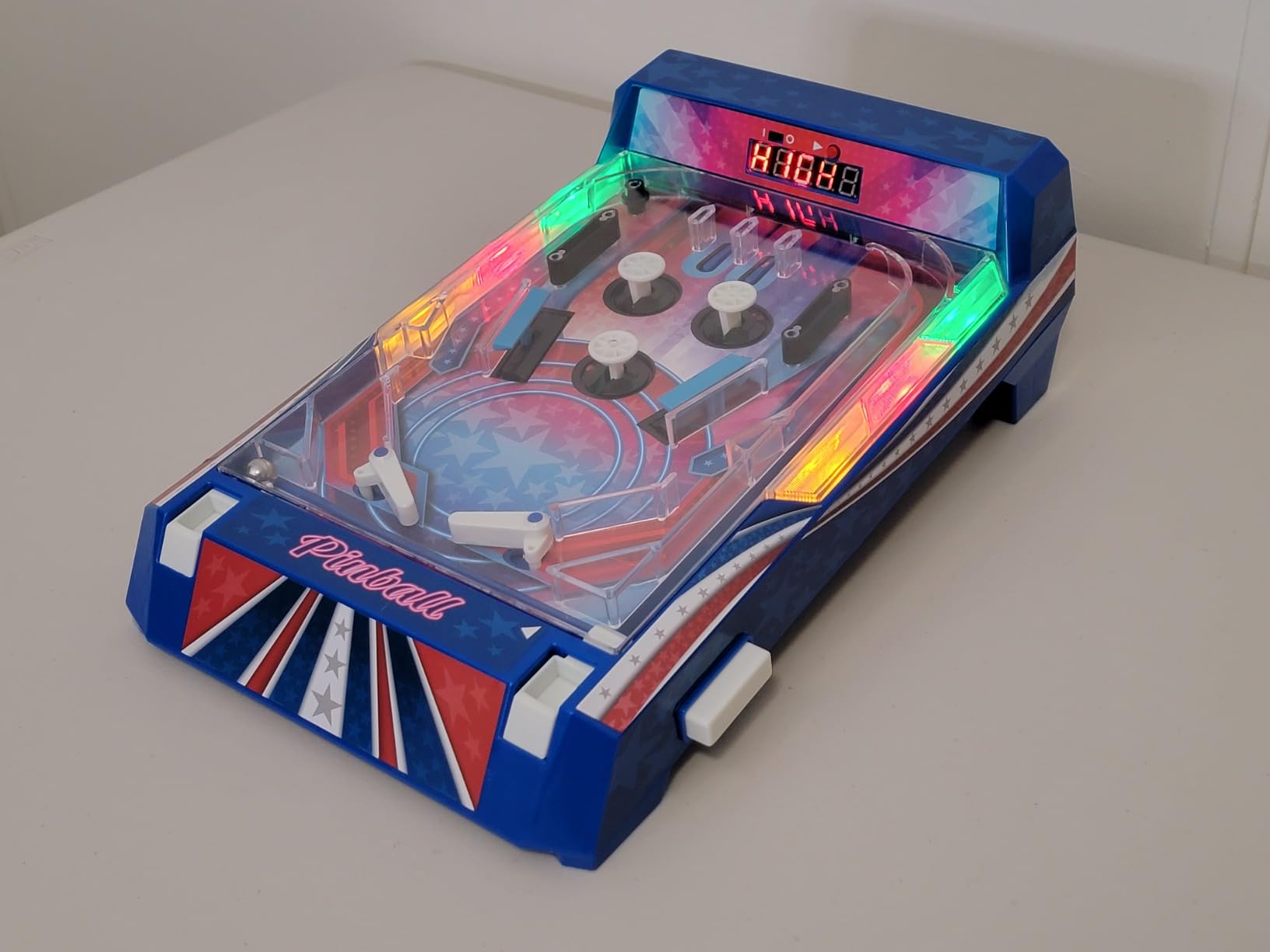 Merchant Ambassador Retro Arcade Electronic: Pinball - Tabletop Game, Vibrating Bumpers, LED Lights, Sound Effects, 1 Player, Ages 6+ customer photo 2