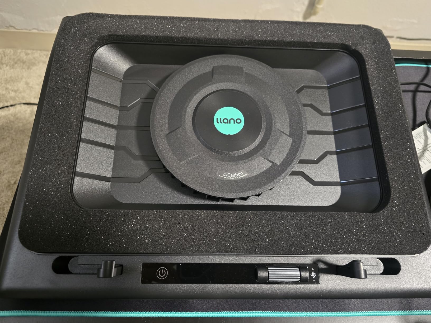 llano V12 Gaming Laptop Cooling Pad Laptop Cooler Laptop Cooling Fan Stand | 5.5 Inch Turbofan, Airtight Pressure Chamber, for 15.6-19in Laptop, Adjustable Speed, Dustproof, 3-Port USB Hub, Black (RGB) customer photo 2
