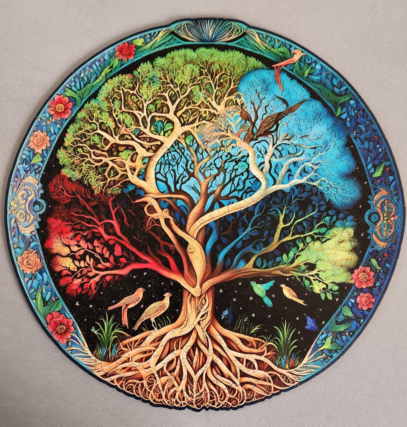 LEOGOR Eternal Tree of Life Wooden Jigsaw Puzzle for Adults 500 Piece, 5mm Thick Unique Shaped Crafts, 17.8x18 XL Size Family Game Relaxation Gift customer photo 2