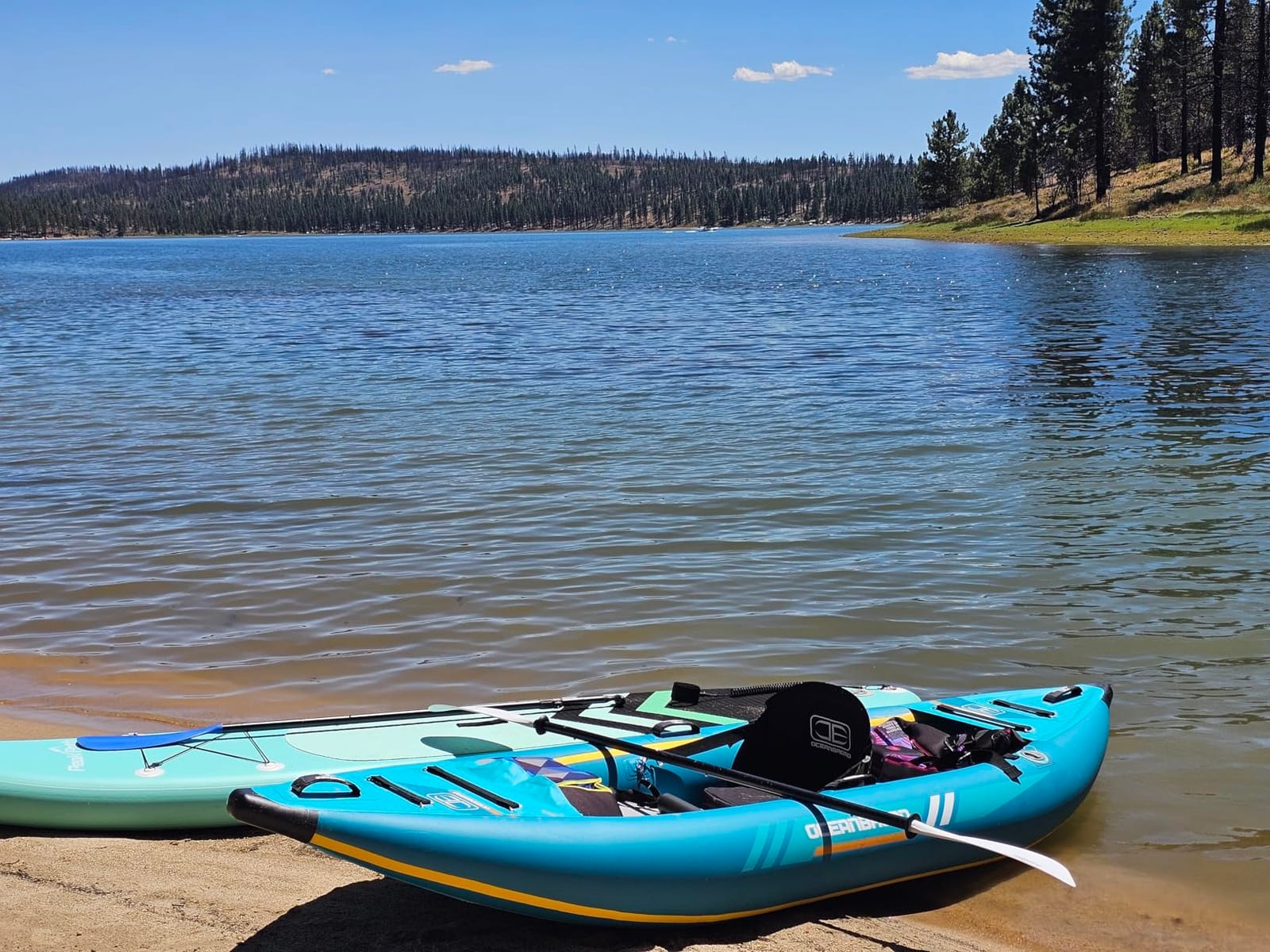 OCEANBROAD Inflatable Sit-in Kayak(NO HIN), 1 Person/2 Person Touring Kayak | Drop-Stitch Floor, 10.5ft/13.7ft, Single/Tandem, Blow Up Kayak for Adults with Paddle, Kayak Seat, Pedal, Hand Pump, Bag customer photo 2