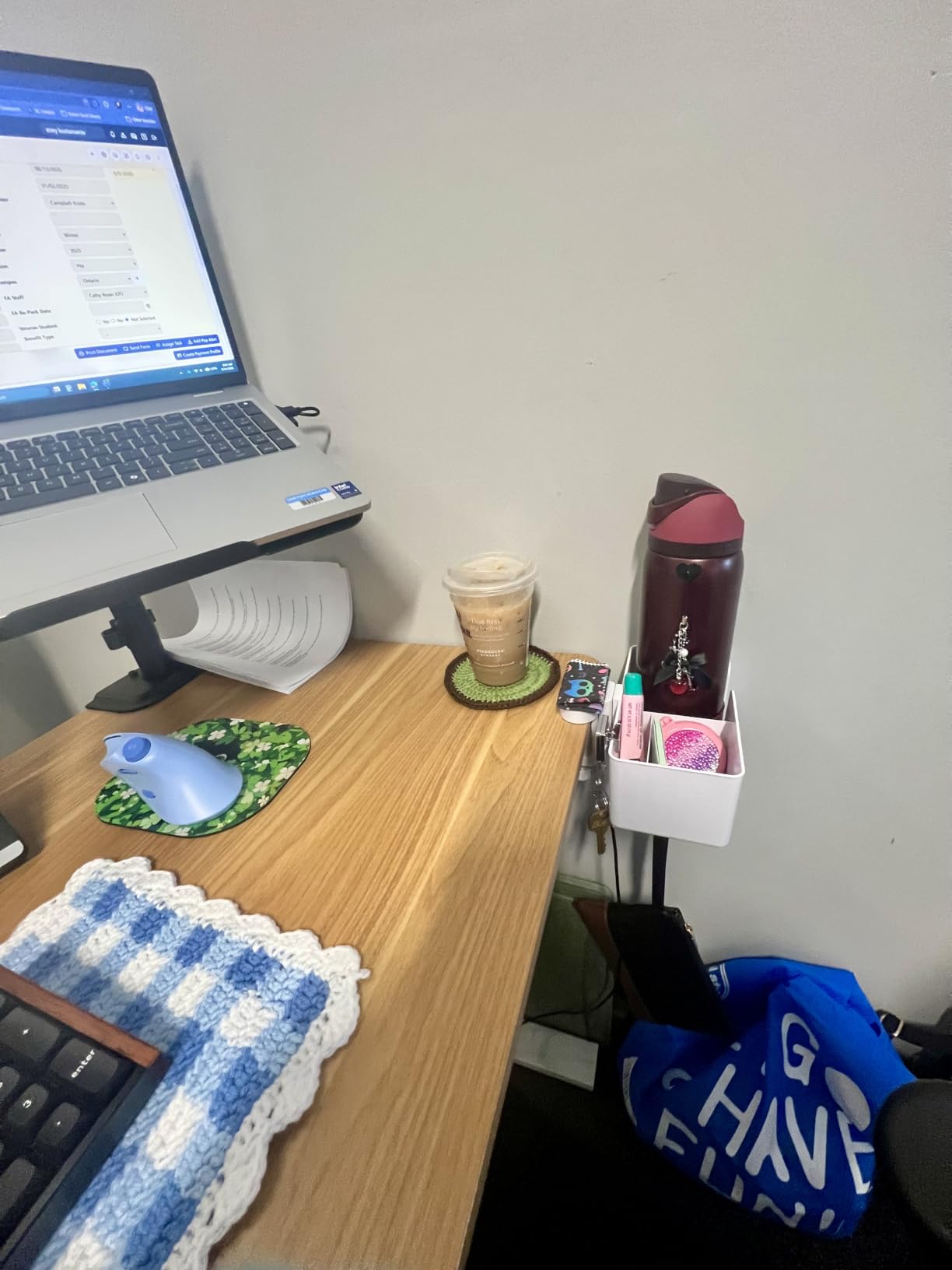 KDD 4 in 1 Desk Cup Holder - Clamp on Under Desk Headphone Hanger - Rotating Headphone Holder Detachable Pen Cup Holder Desktop Storage for Cup, Phone and Pen(Black) customer photo 2