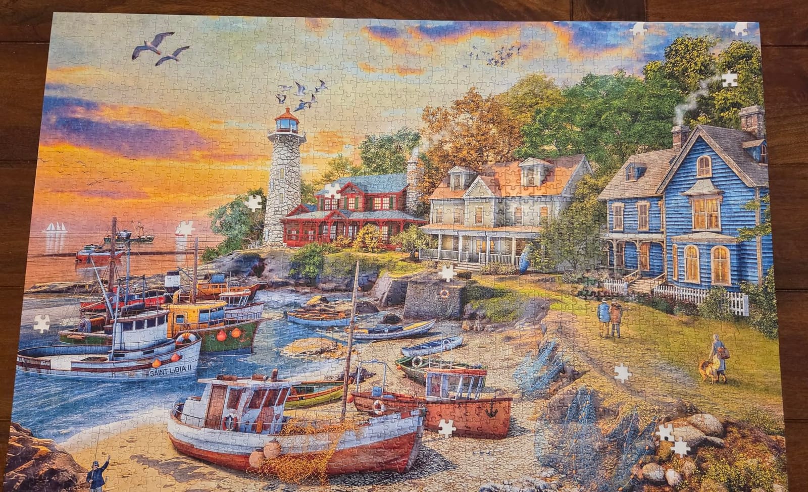 Buffalo Games American Harbor Town 2000 Piece Jigsaw Puzzle for Adults by Dominic Davison customer photo 2