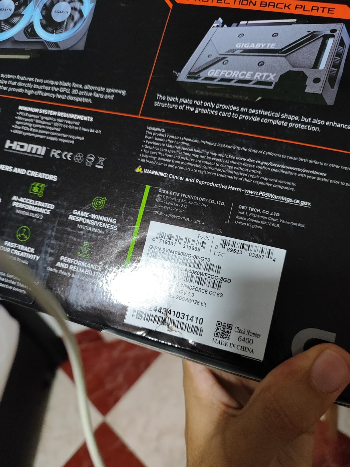 Gigabyte GeForce RTX 4060 WINDFORCE OC 8G Graphics Card, 2X WINDFORCE Fans, 8GB 128-bit GDDR6, GV-N4060WF2OC-8GD Video Card customer photo 1