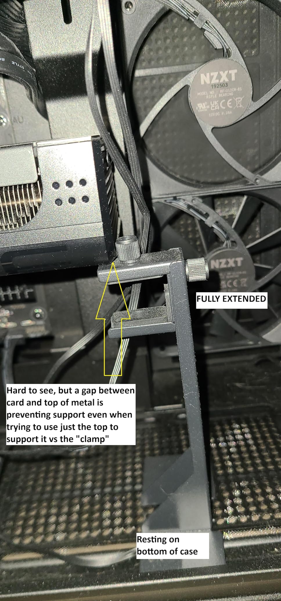 GPU Support Bracket, Graphics Card Support, GPU Brace, Video Card Holder Bracket with Bottom Adhesive, GPU Stand, Adjustable Anti Sag GPU Stand 35-120mm, Support GPU 4090 Thickness Support up to 75mm customer photo 1
