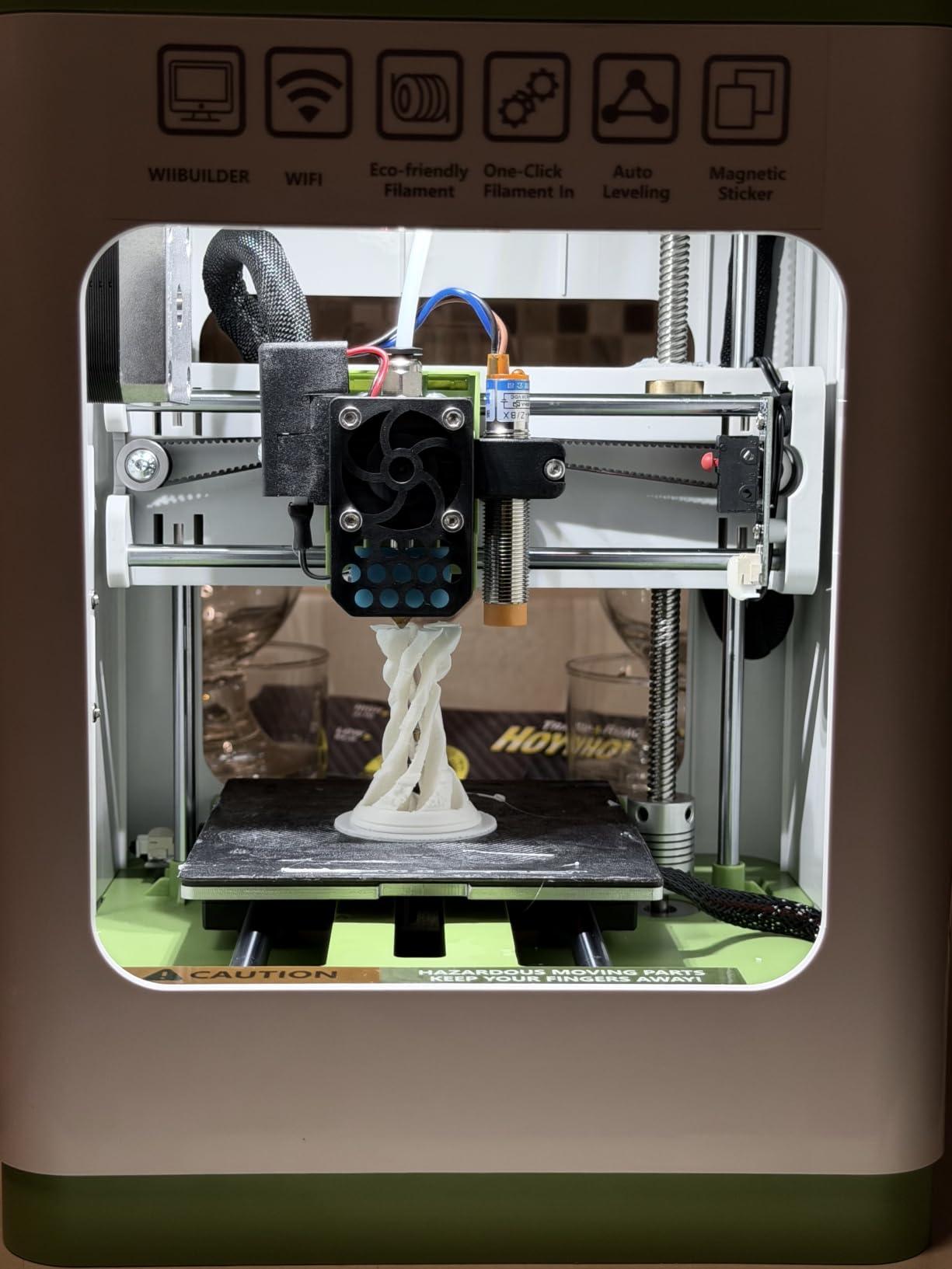 Fully Assembled Mini 3D Printer for Kids and Beginners - Complete Starter Kit with Auto Leveling 3D Printing Machine, 10M PLA Filament, and SD Card - WiFi 3D Home Printer for MAC Windows Linux (Green) customer photo 2