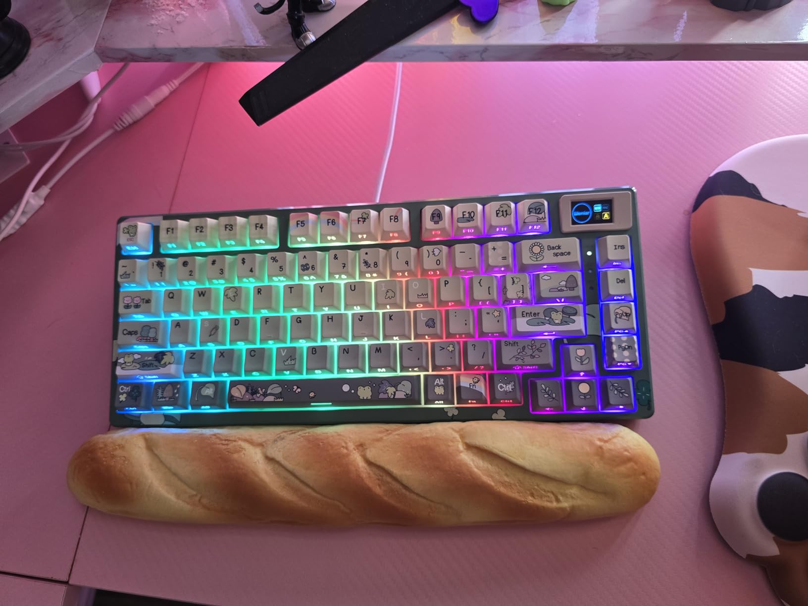 Womier SK80 75% Keyboard with Color Multimedia Display Gaming Keyboard, Creamy Sound Mechanical Wired Hot Swappable Gasket RGB Custom Keyboard, Pre-lubed Stabilizer for Mac/Win, Black Kanagawa customer photo 2